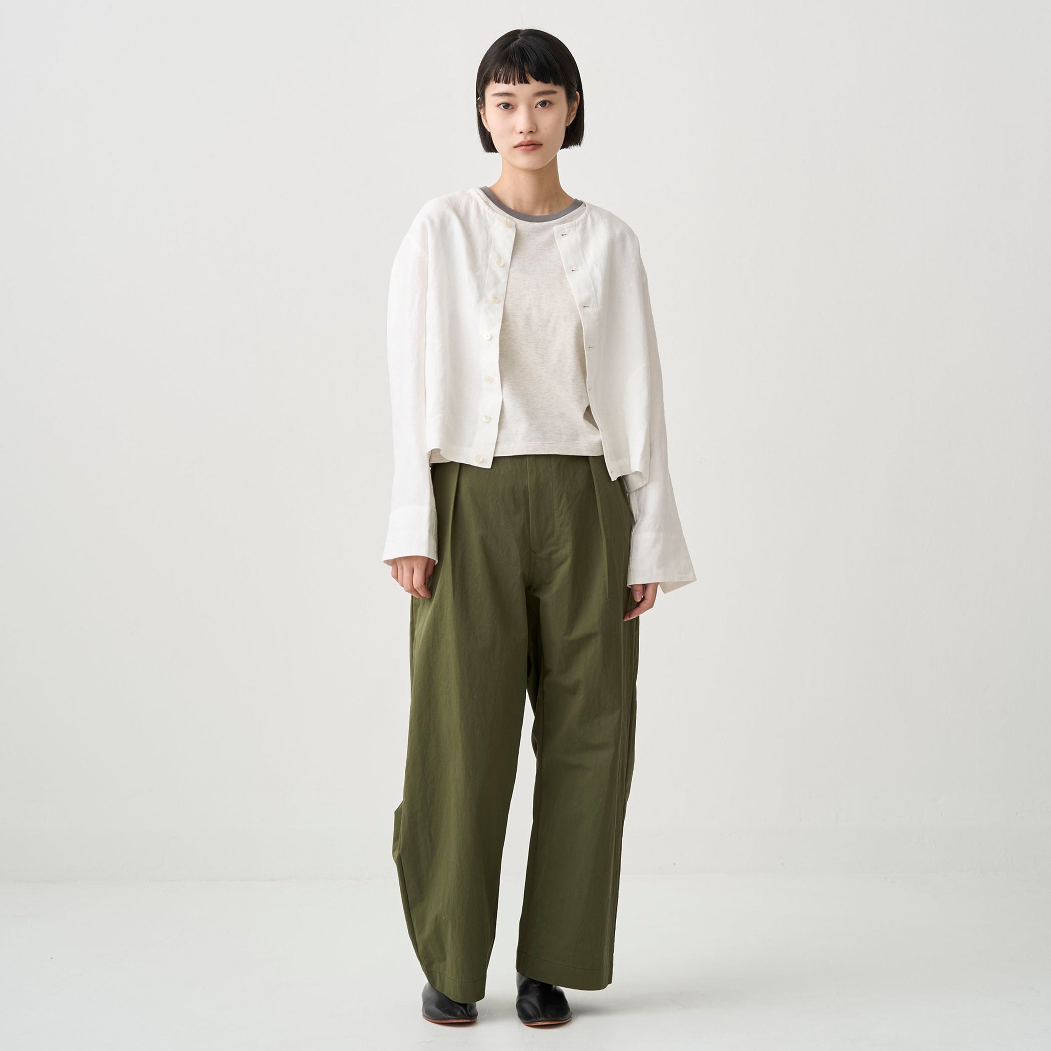 Women's Linen Crew Neck Cardigan
