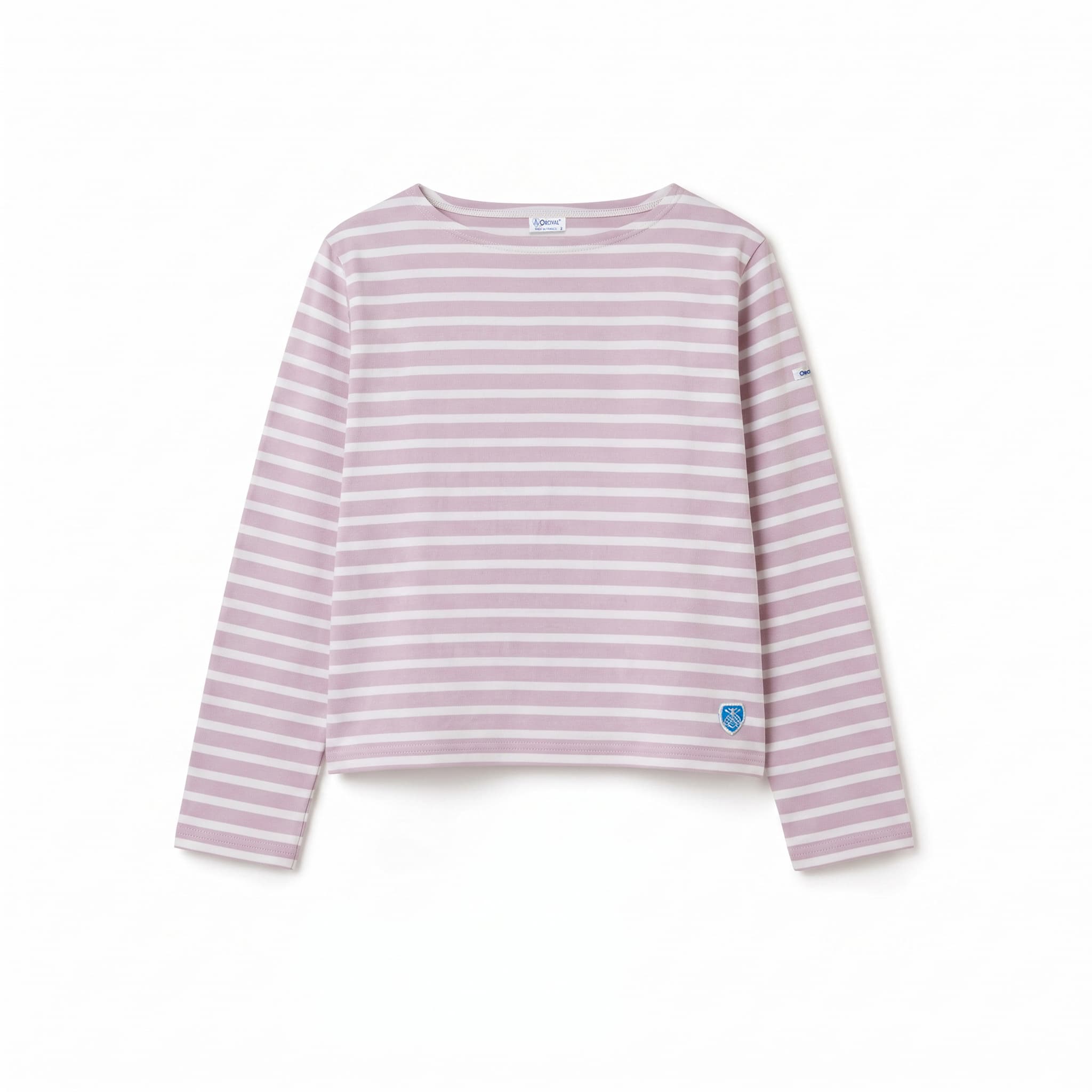 Women's Cotton Lourd Boat Neck Basque Shirt Border