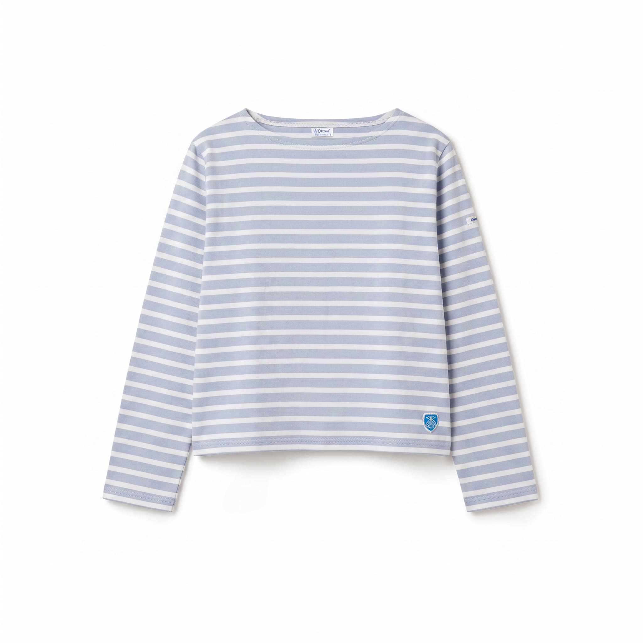 Women's Cotton Lourd Boat Neck Basque Shirt Border