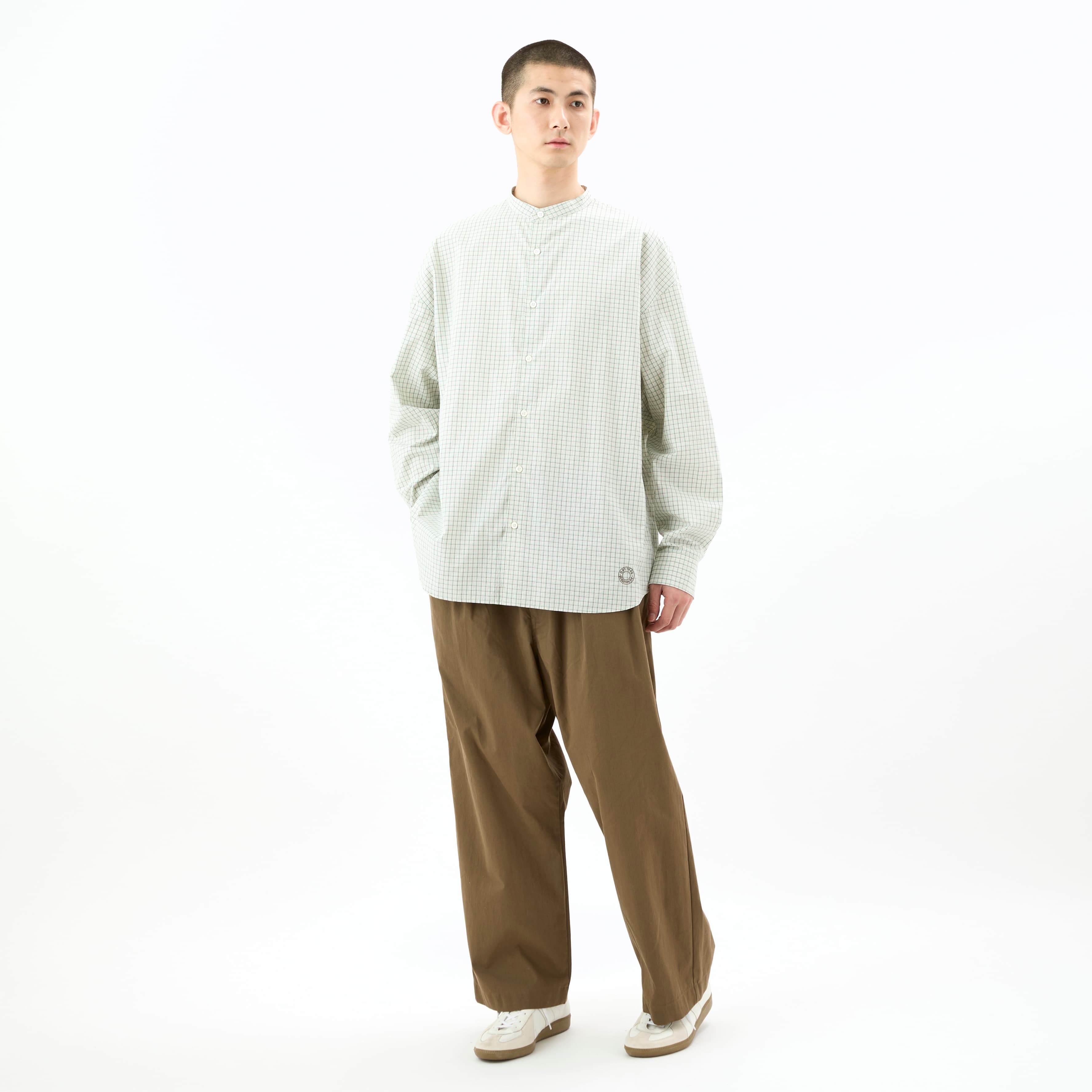 Men's Cotton washer Band Collar Shirt