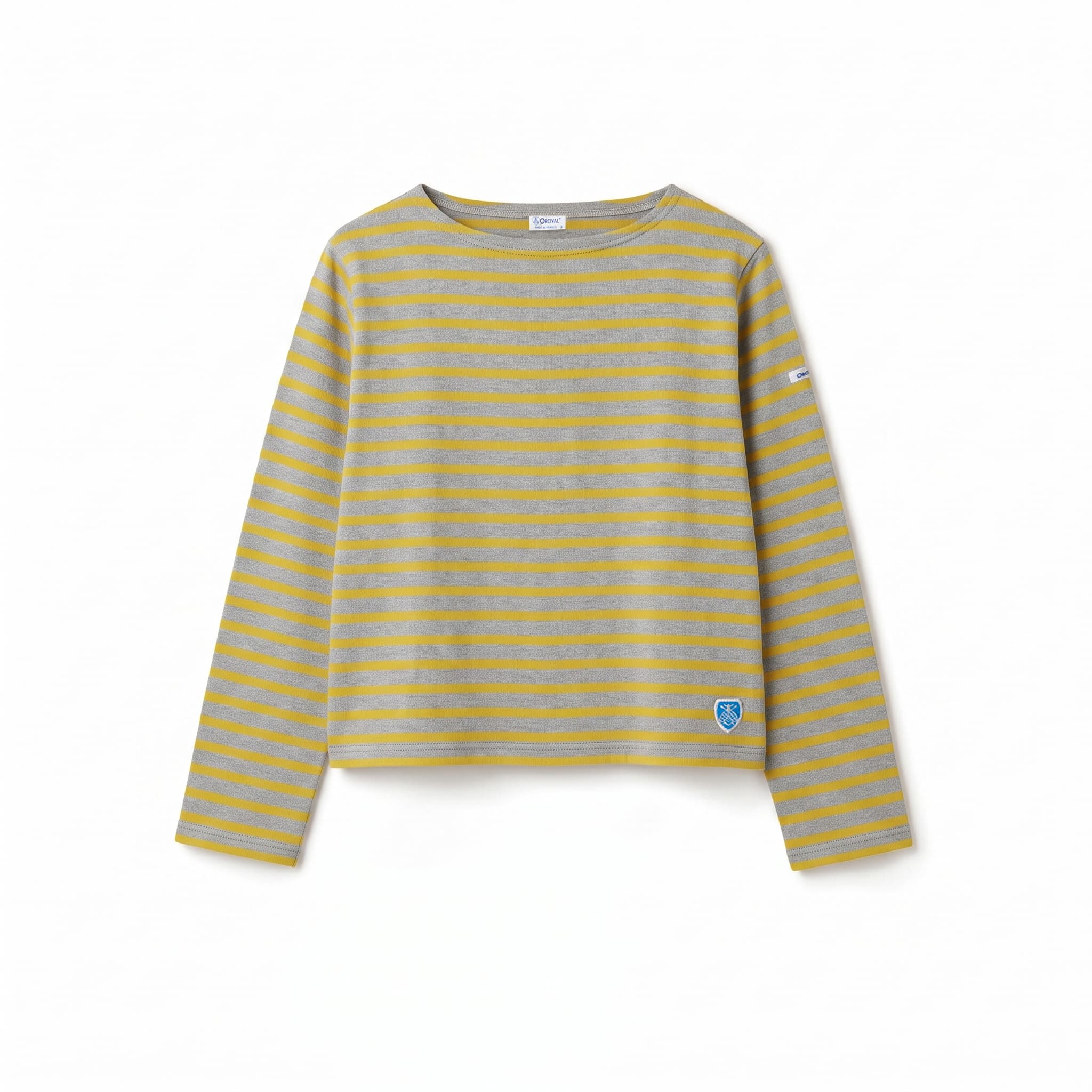 Women's Cotton Lourd Boat Neck Basque Shirt Border