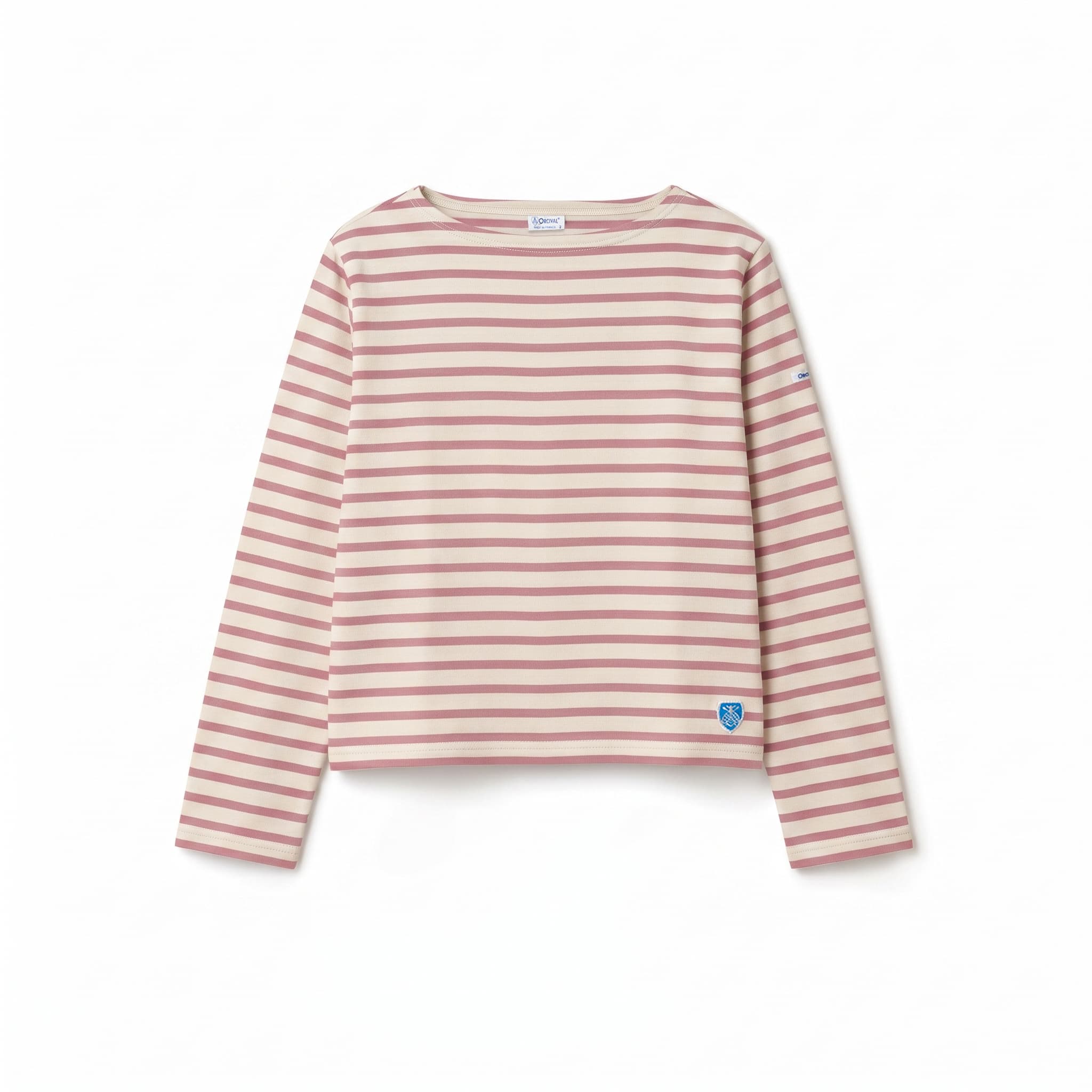 Women's Cotton Lourd Boat Neck Basque Shirt Border