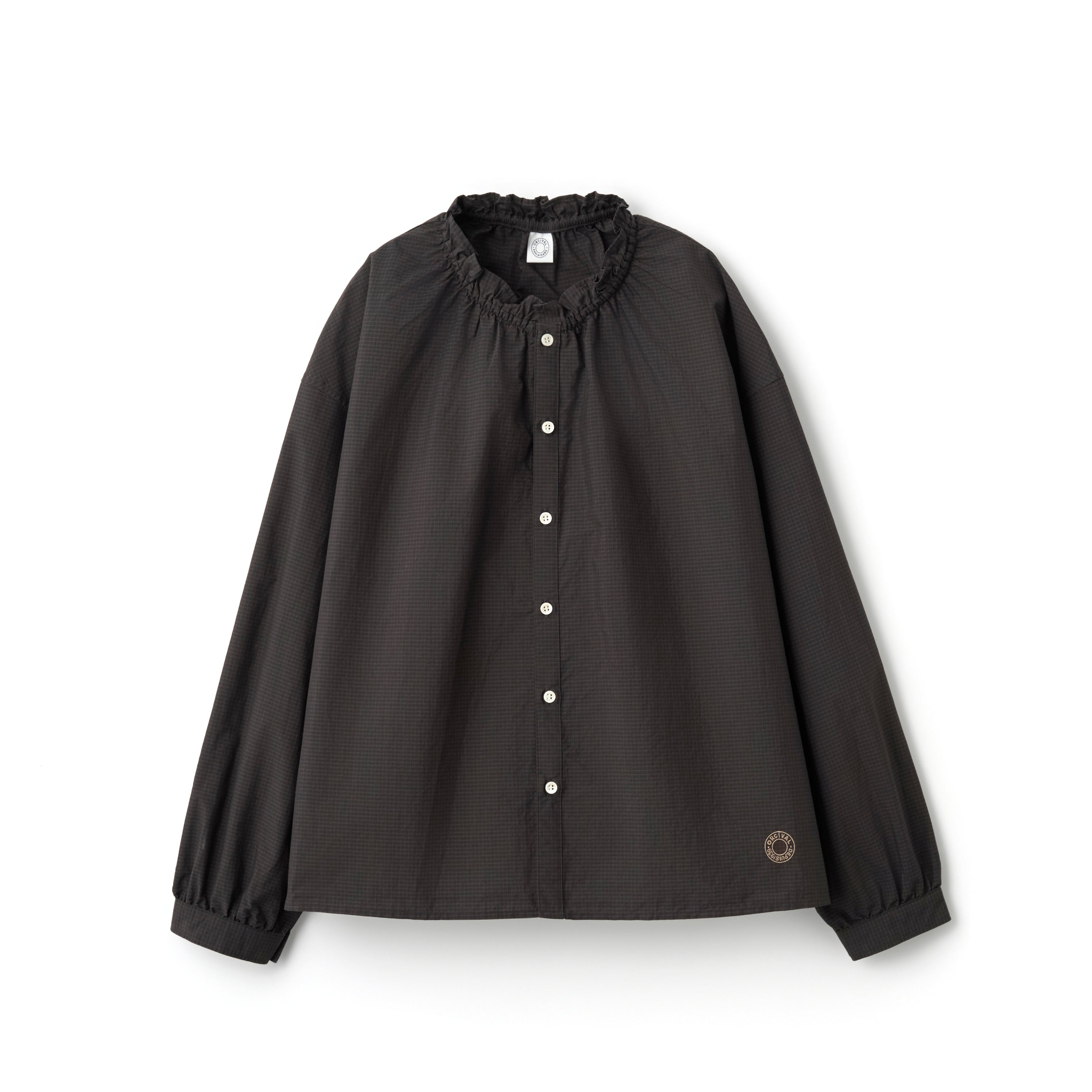 Women's Mini Check Washer Gatherd Shirt