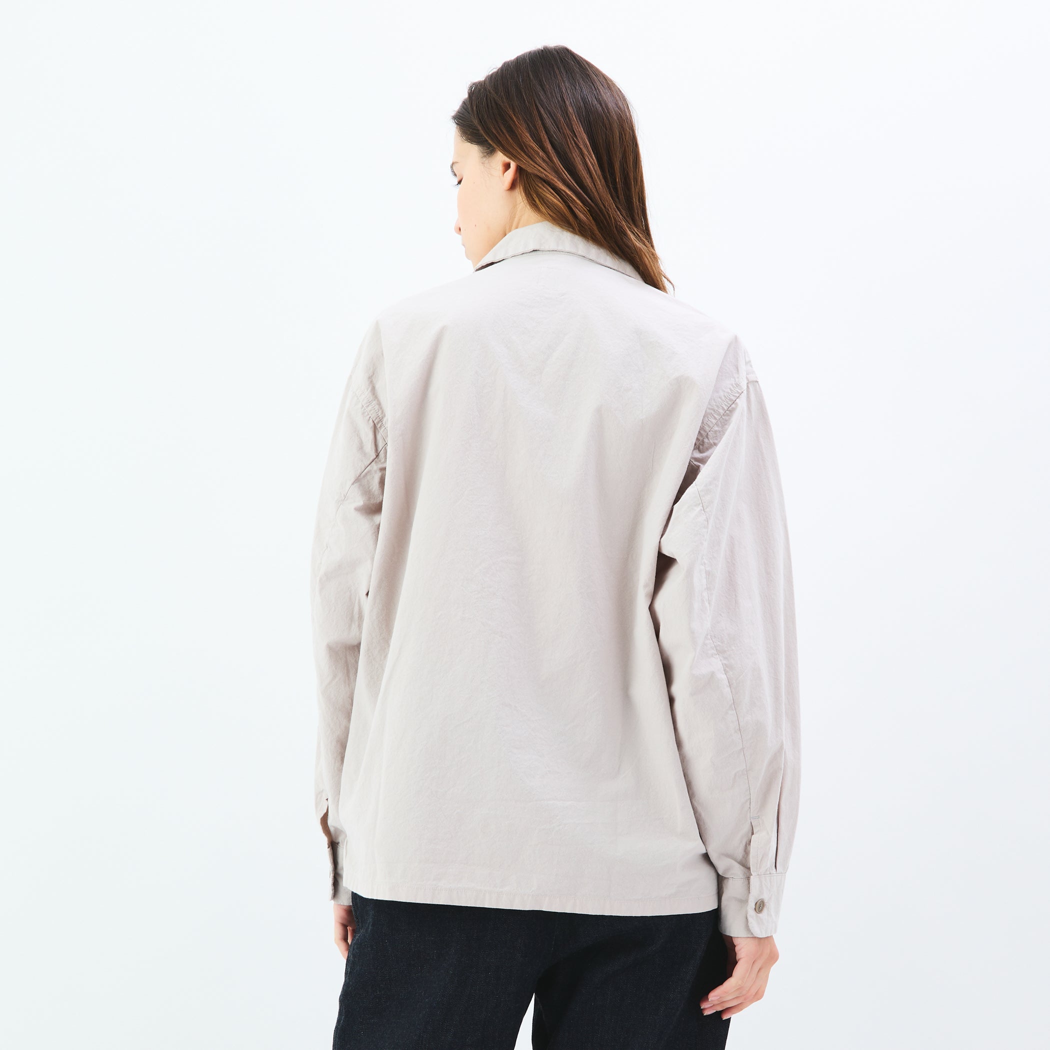 Garment Dye Poplin Open Collar Shirt