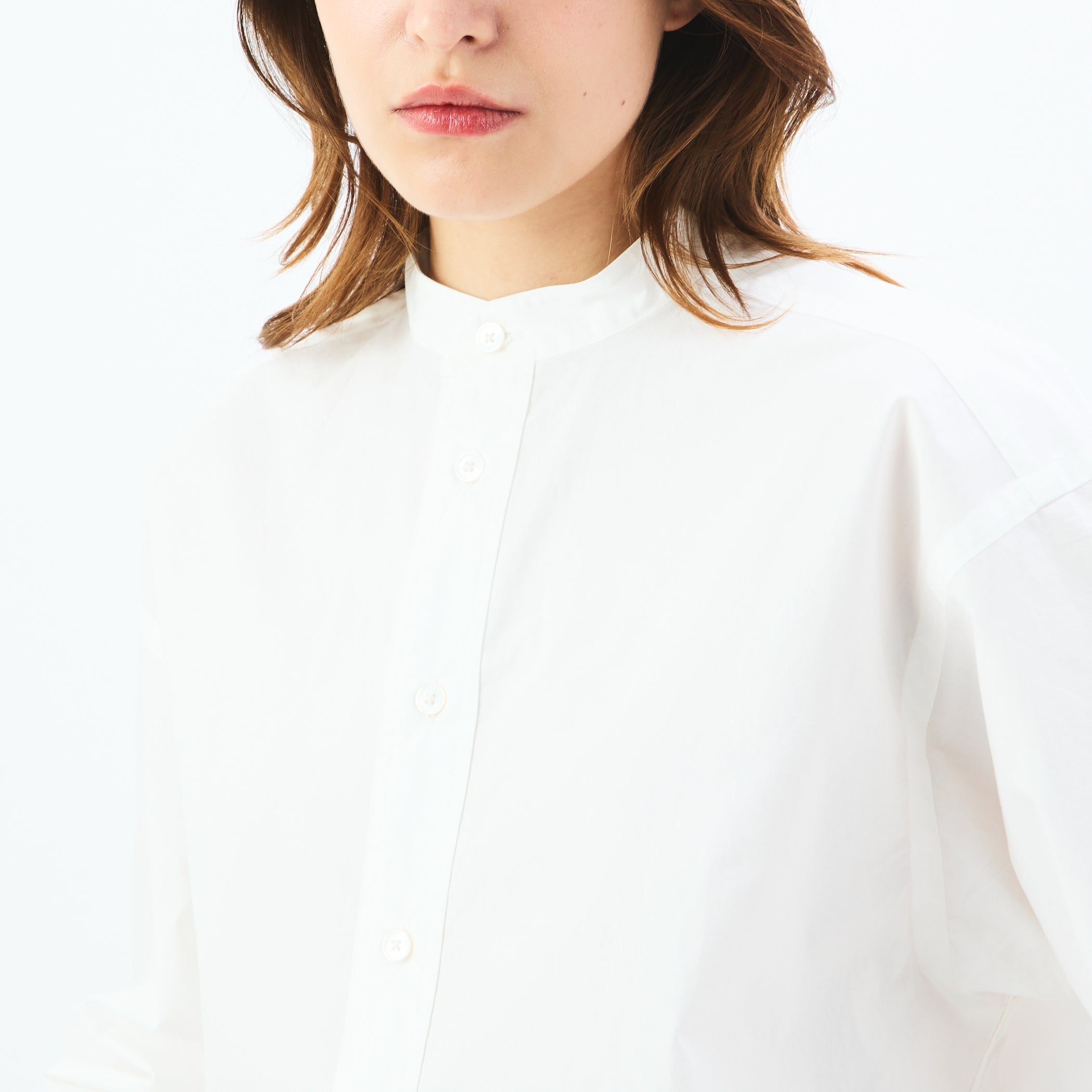 Typewriter Band Collar Shirt