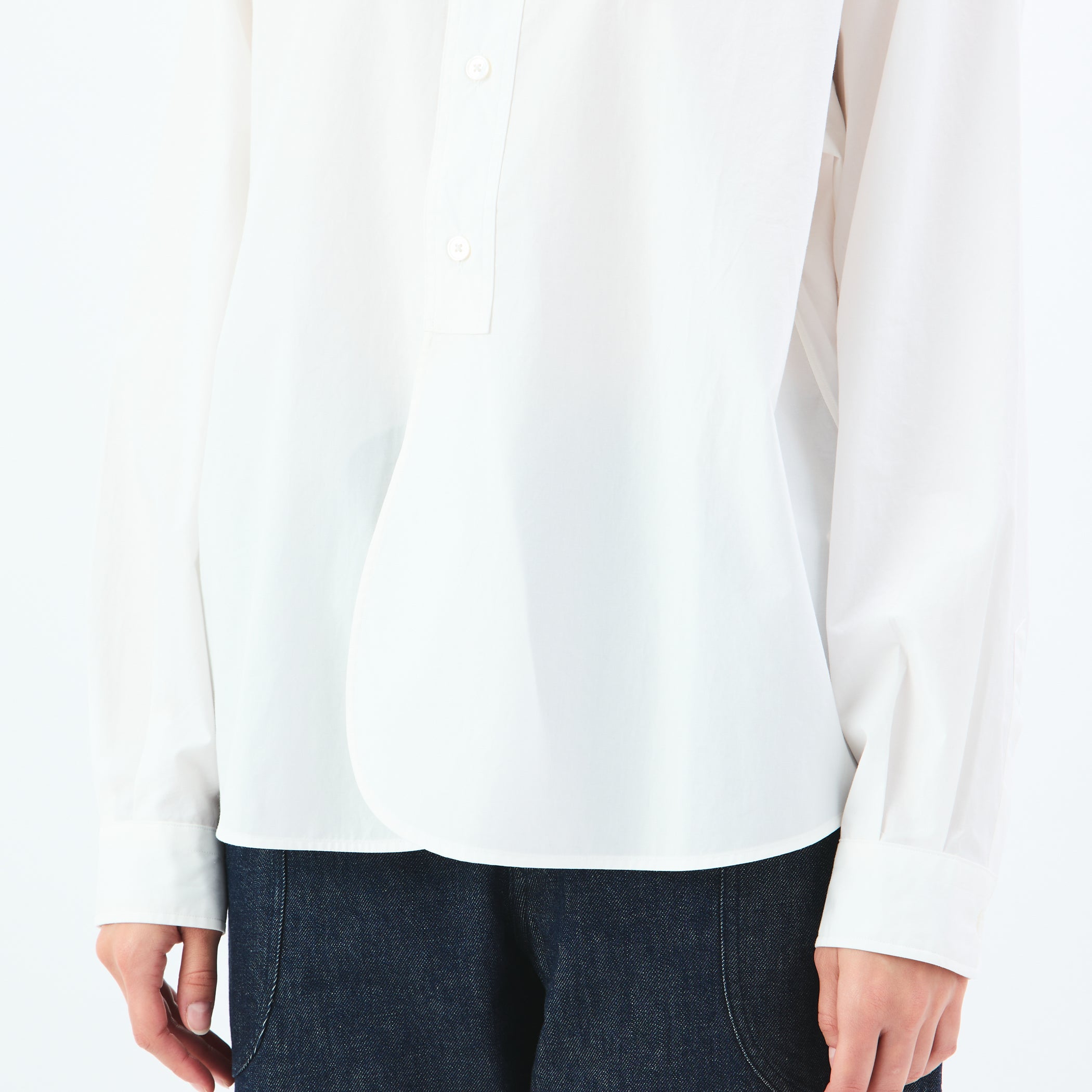 Typewriter Band Collar Shirt