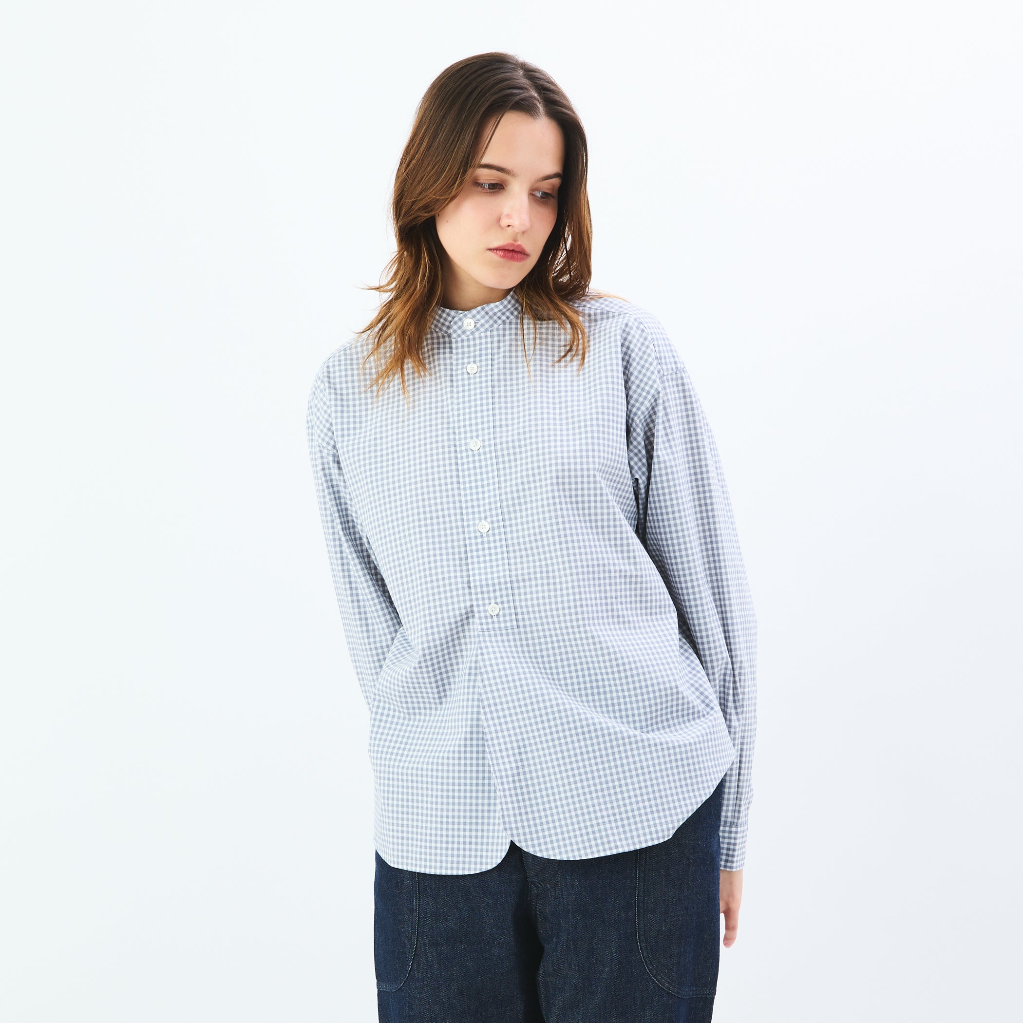 Typewriter Band Collar Shirt