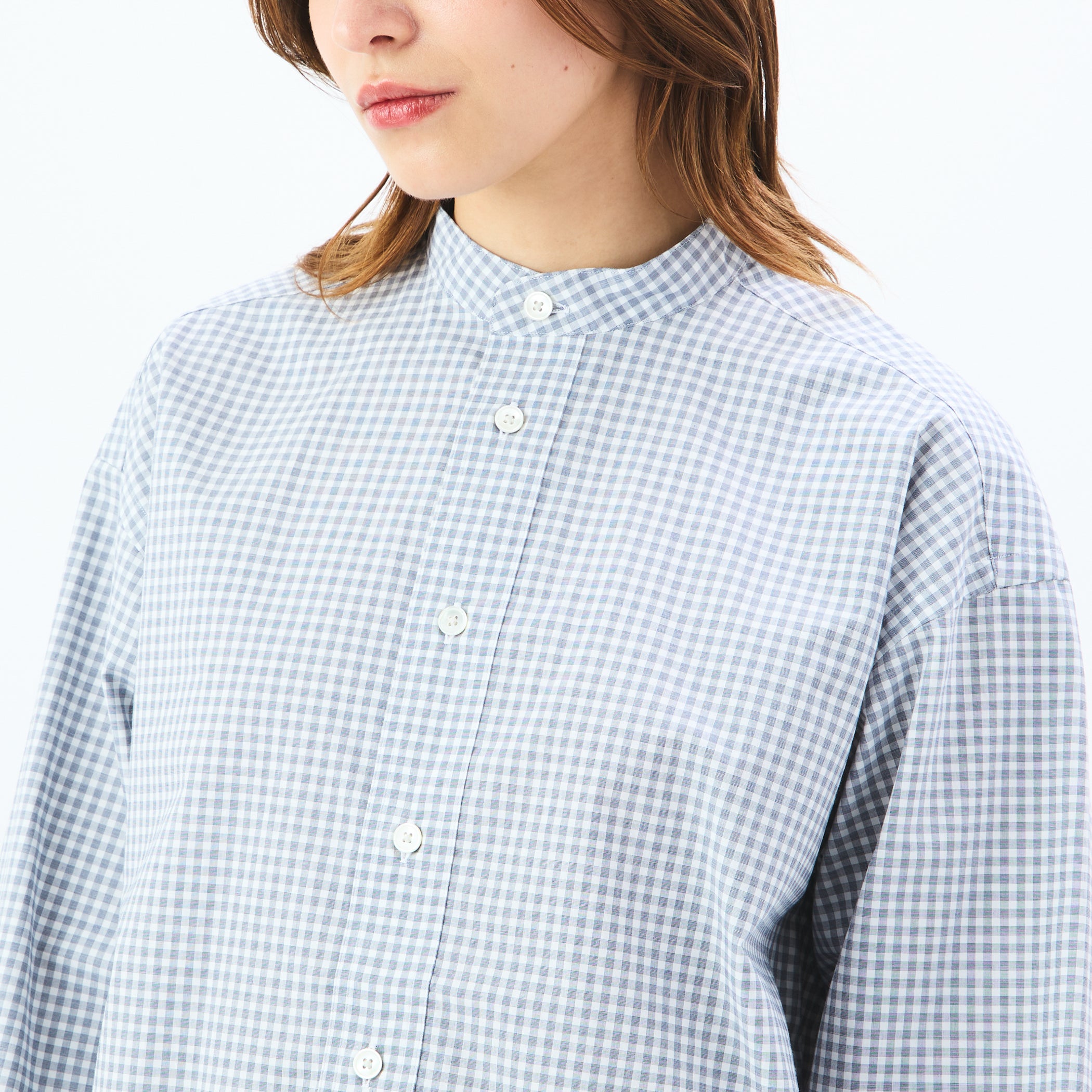 Typewriter Band Collar Shirt