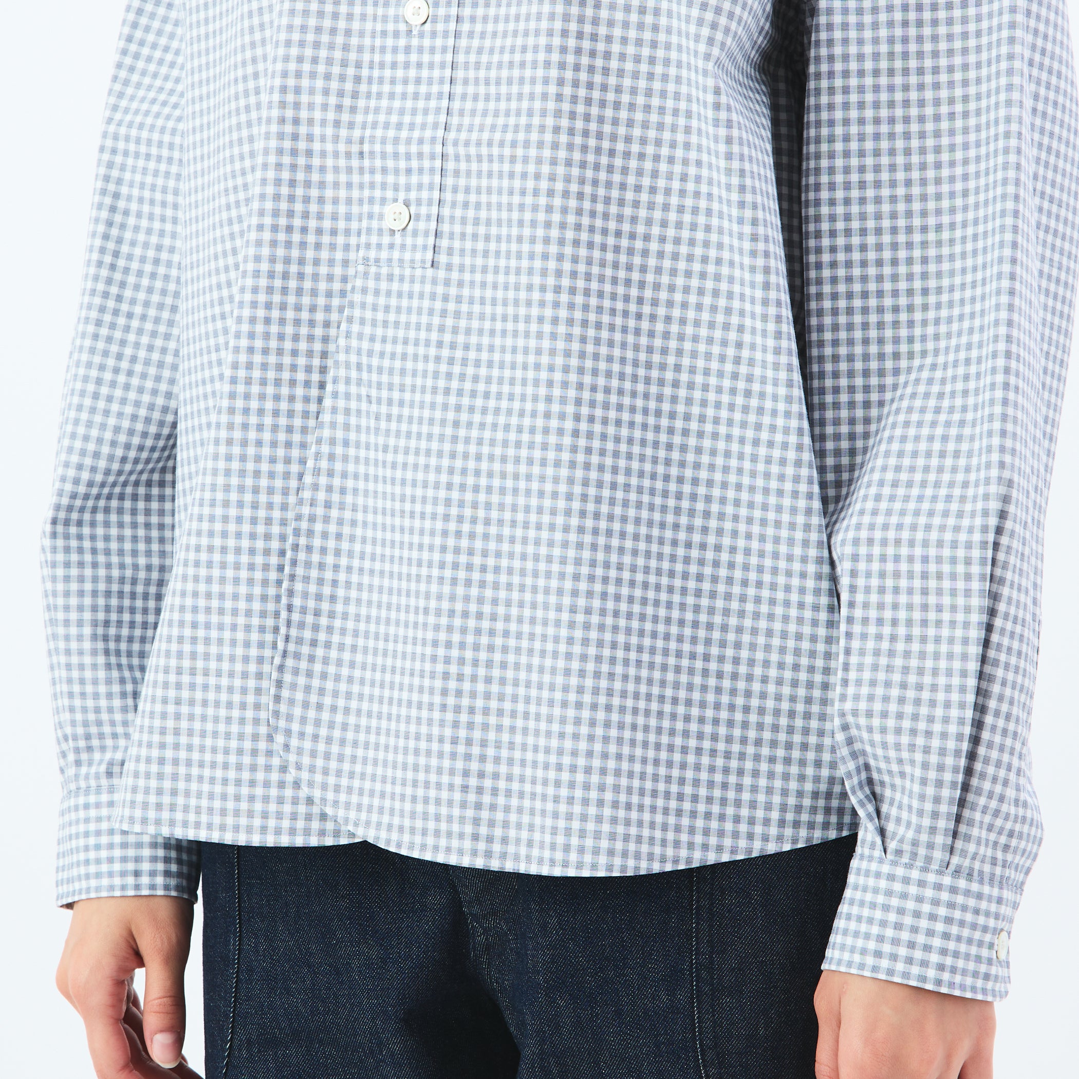 Typewriter Band Collar Shirt