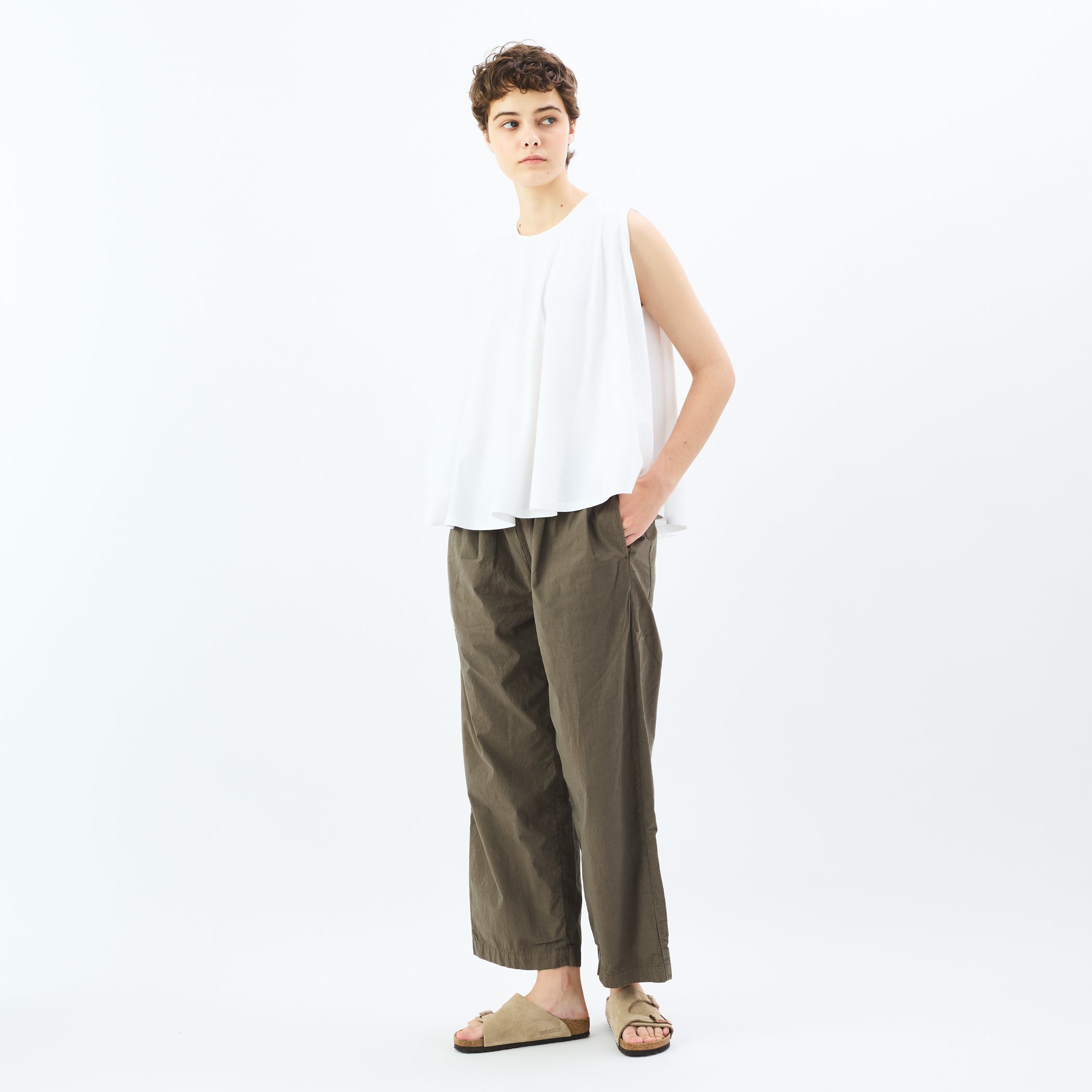 Garment Dye Poplin Easy Pants