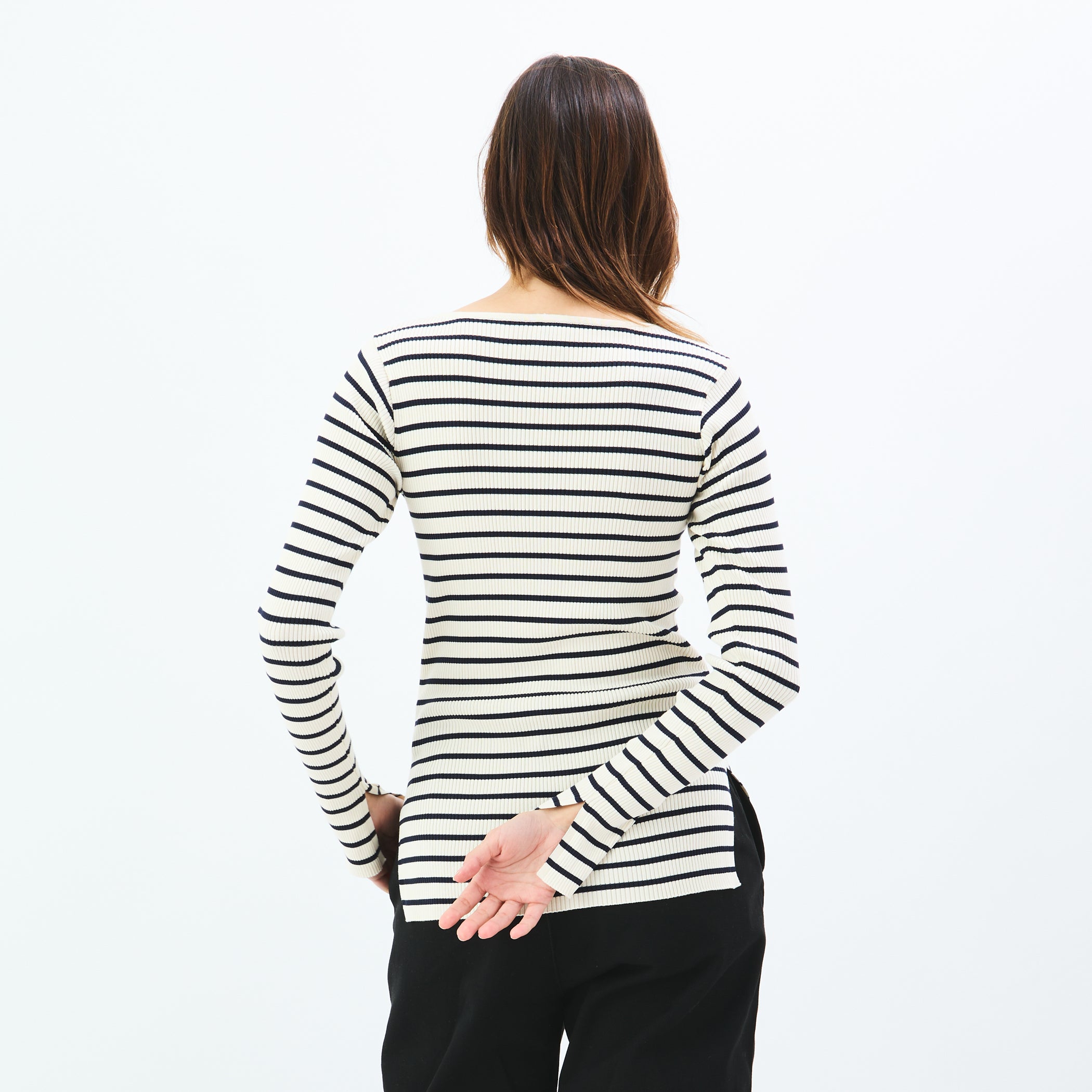 Women's Boat Neck Long Sleeve Pullover