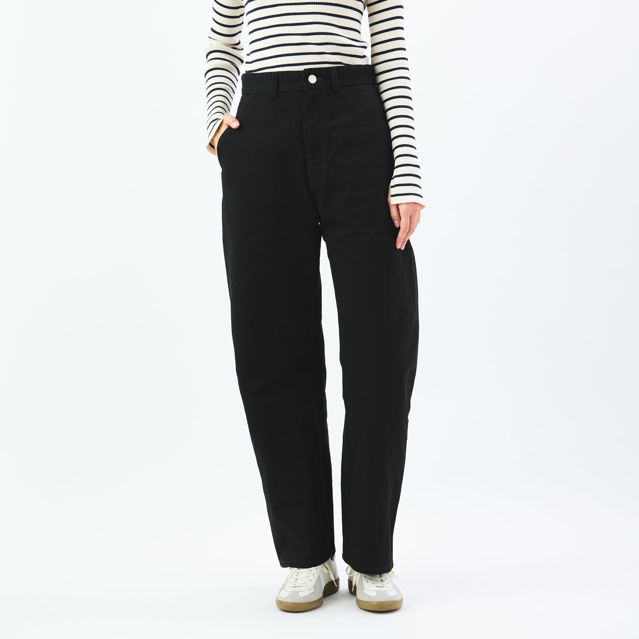 Cotton Drill Wide Pants