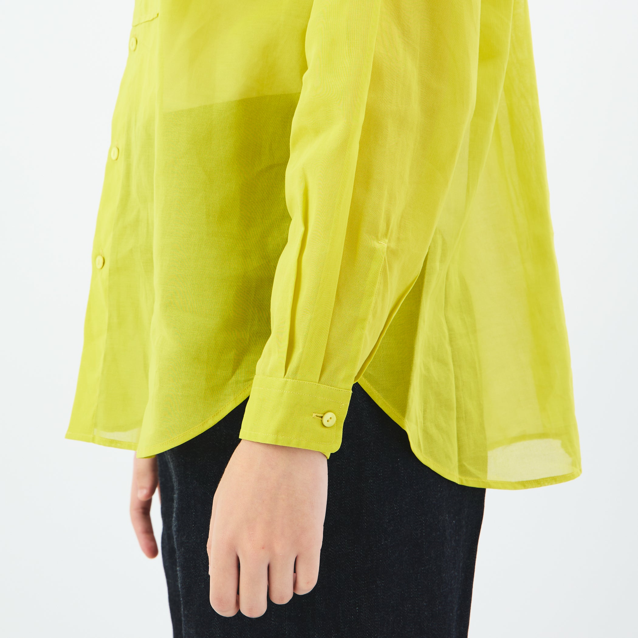 Women's Cotton Voile Band Collar Shirt