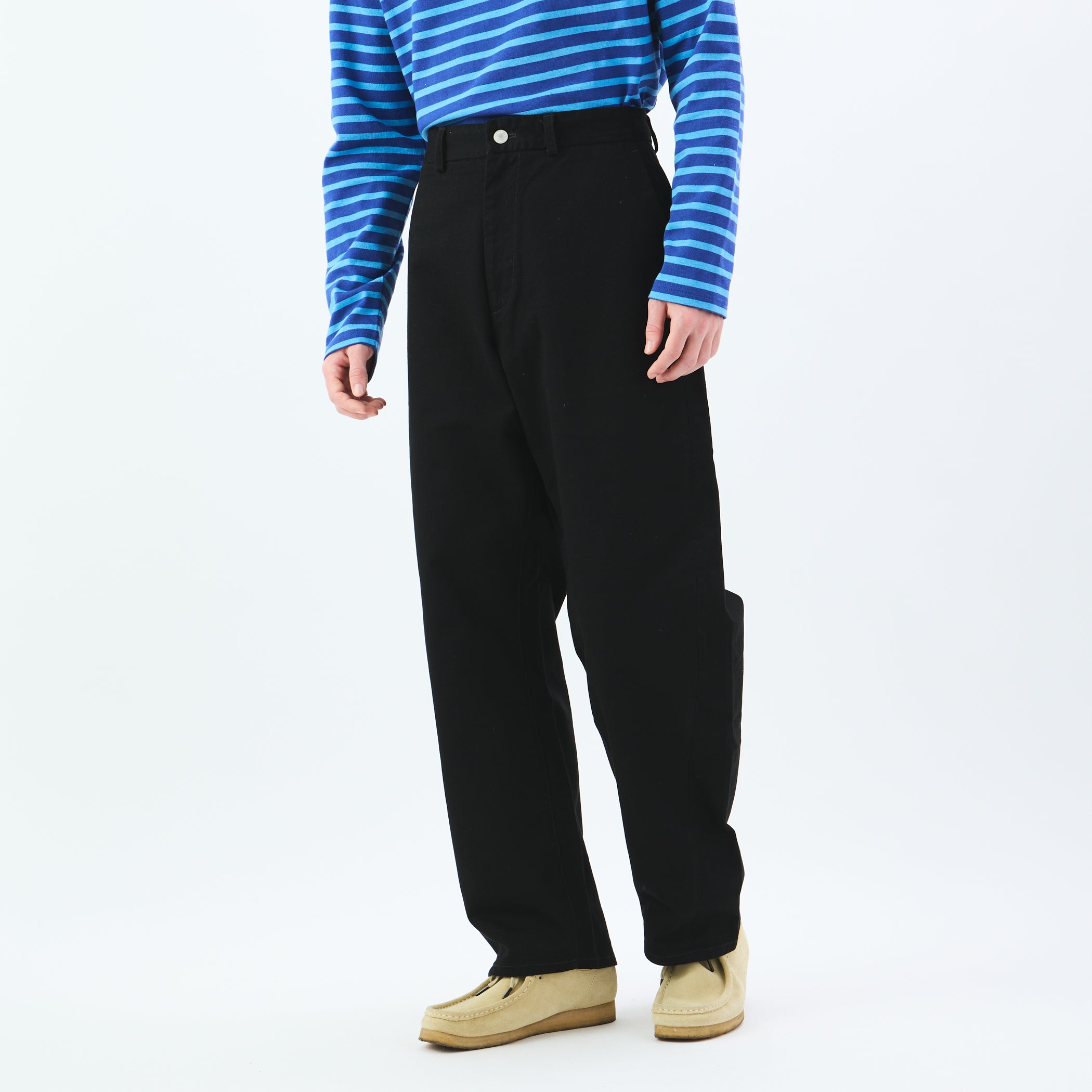 Cotton Drill Wide Pants