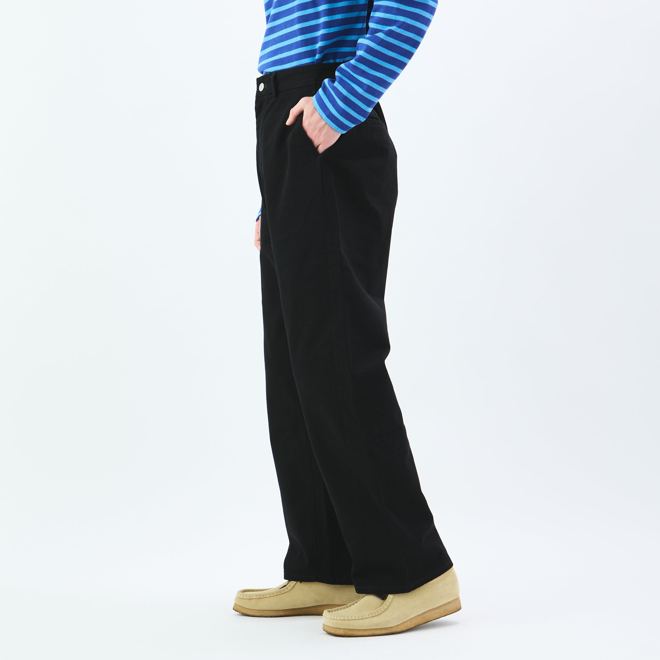 Cotton Drill Wide Pants