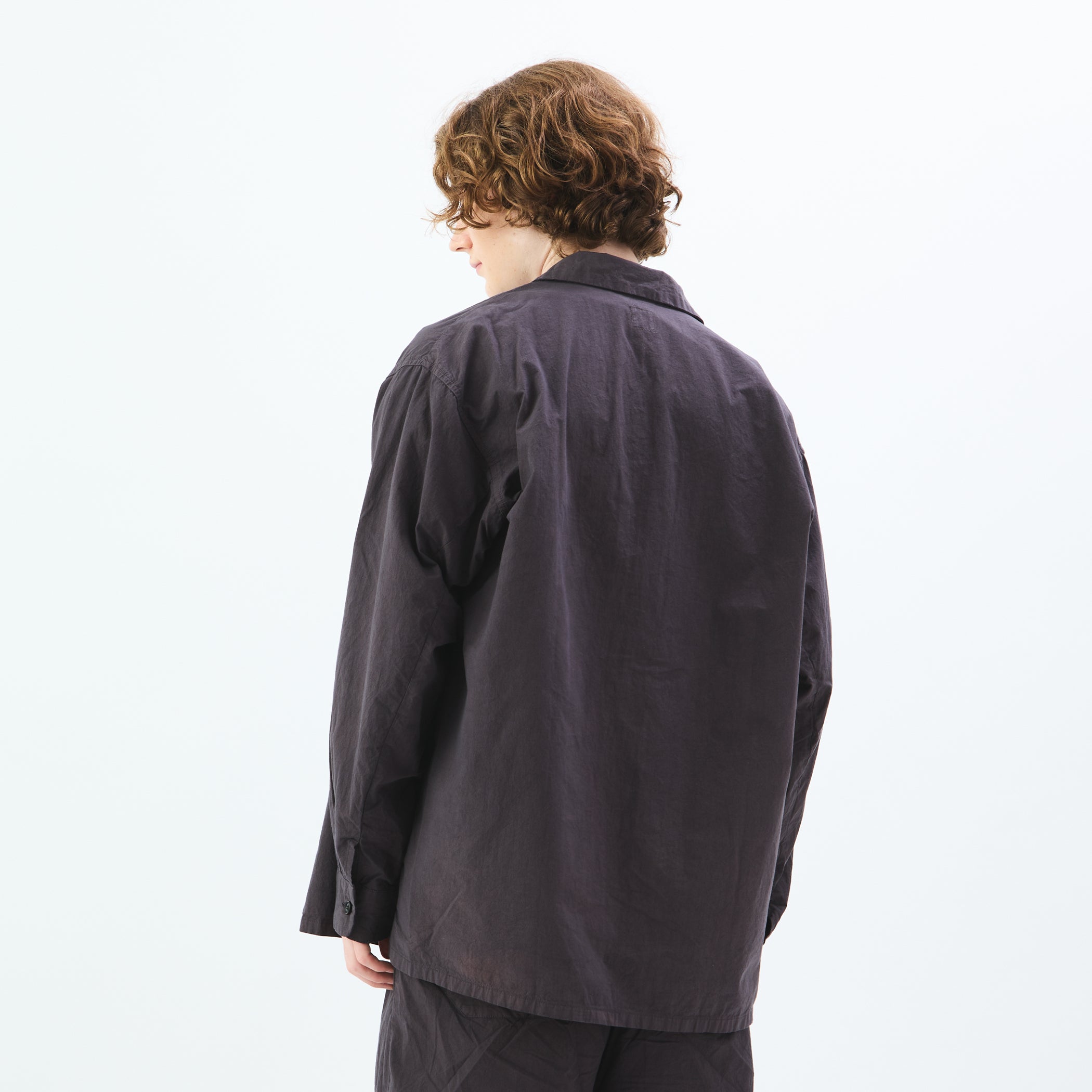 Garment Dye Poplin Open Collar Shirt