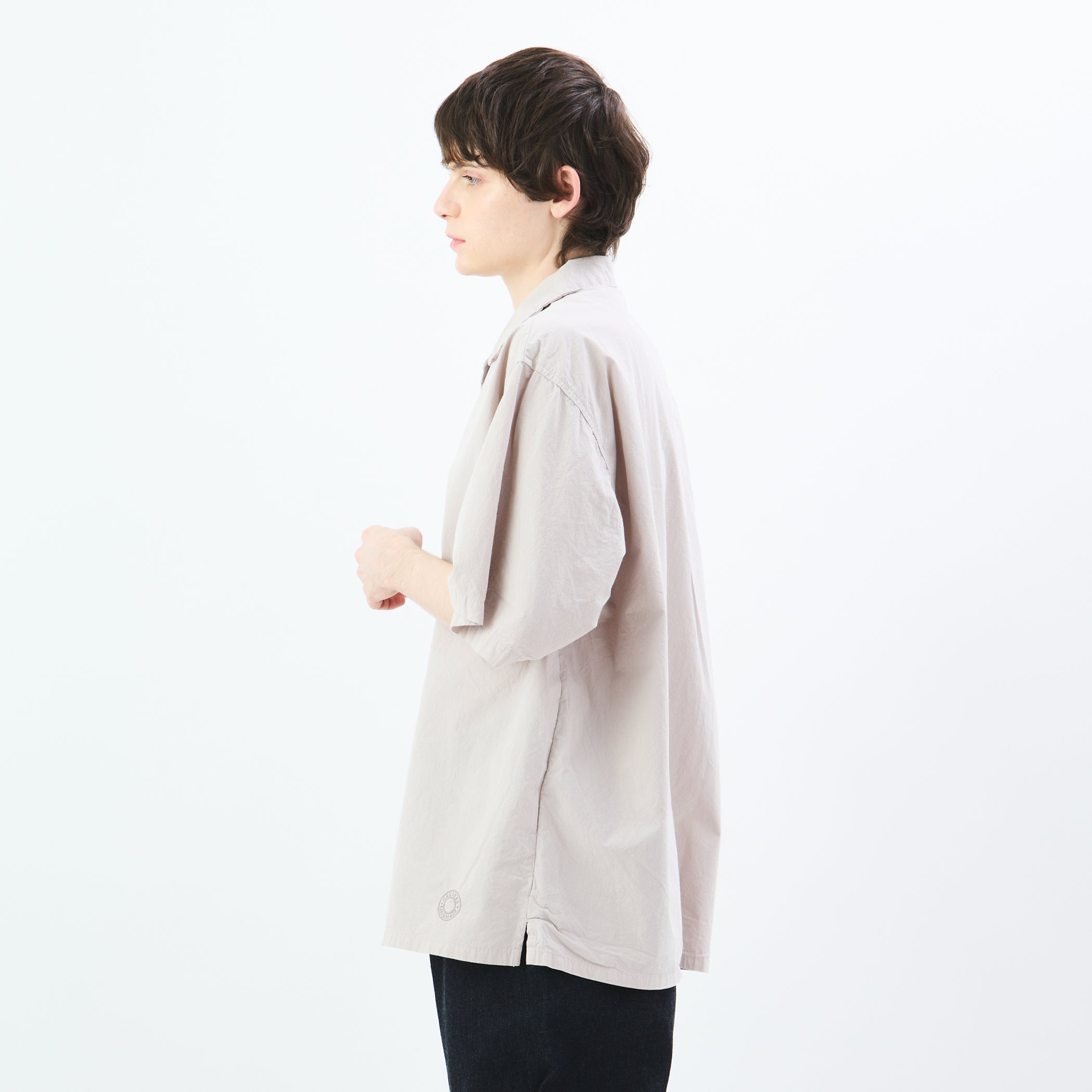 Garment Dye Poplin Open Collar Half Sleeve Shirt