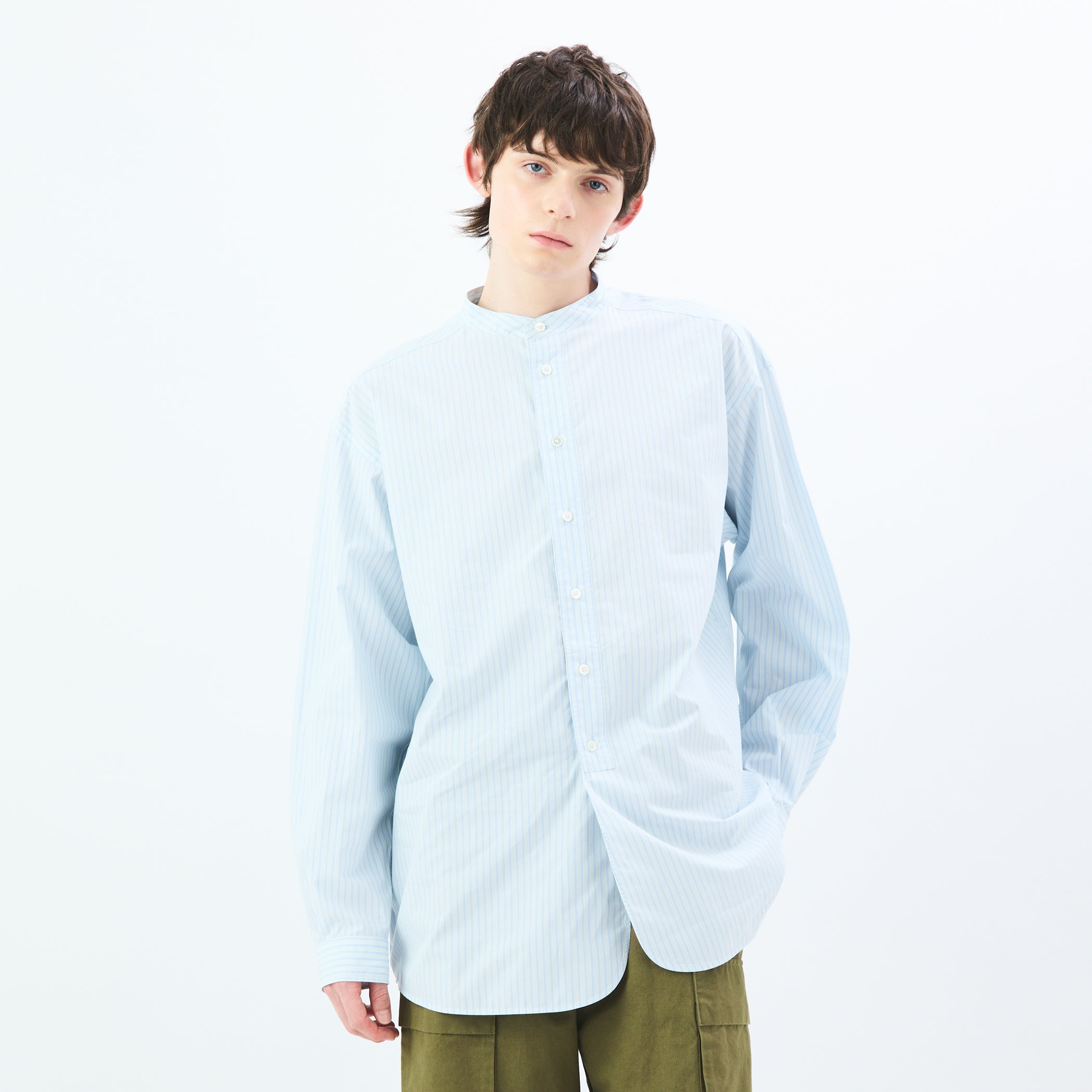 Typewriter Band Collar Shirt