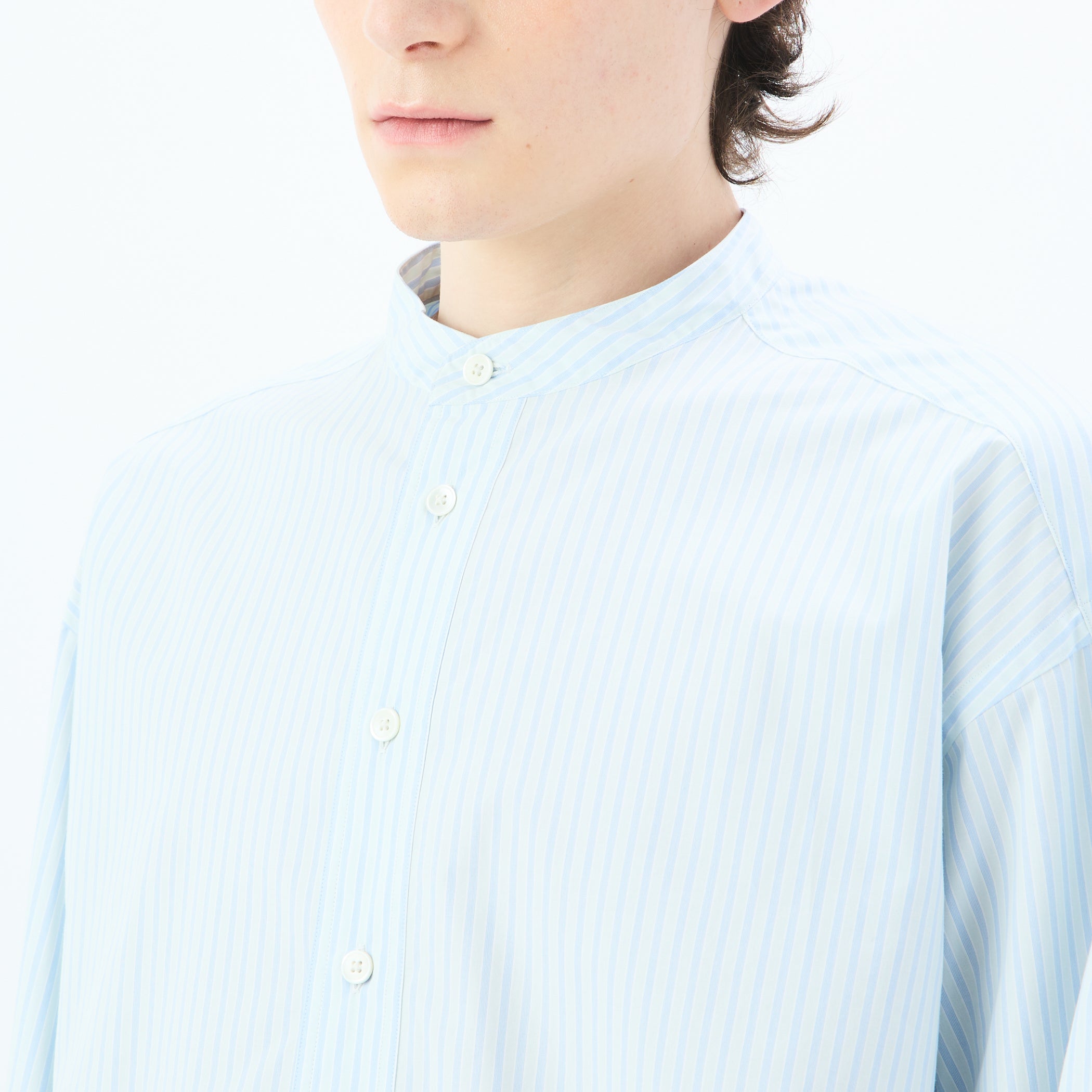 Typewriter Band Collar Shirt