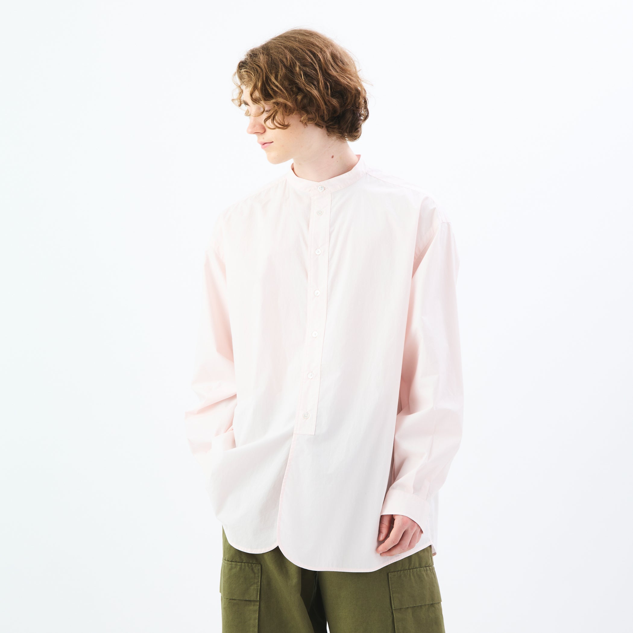 Typewriter Band Collar Shirt