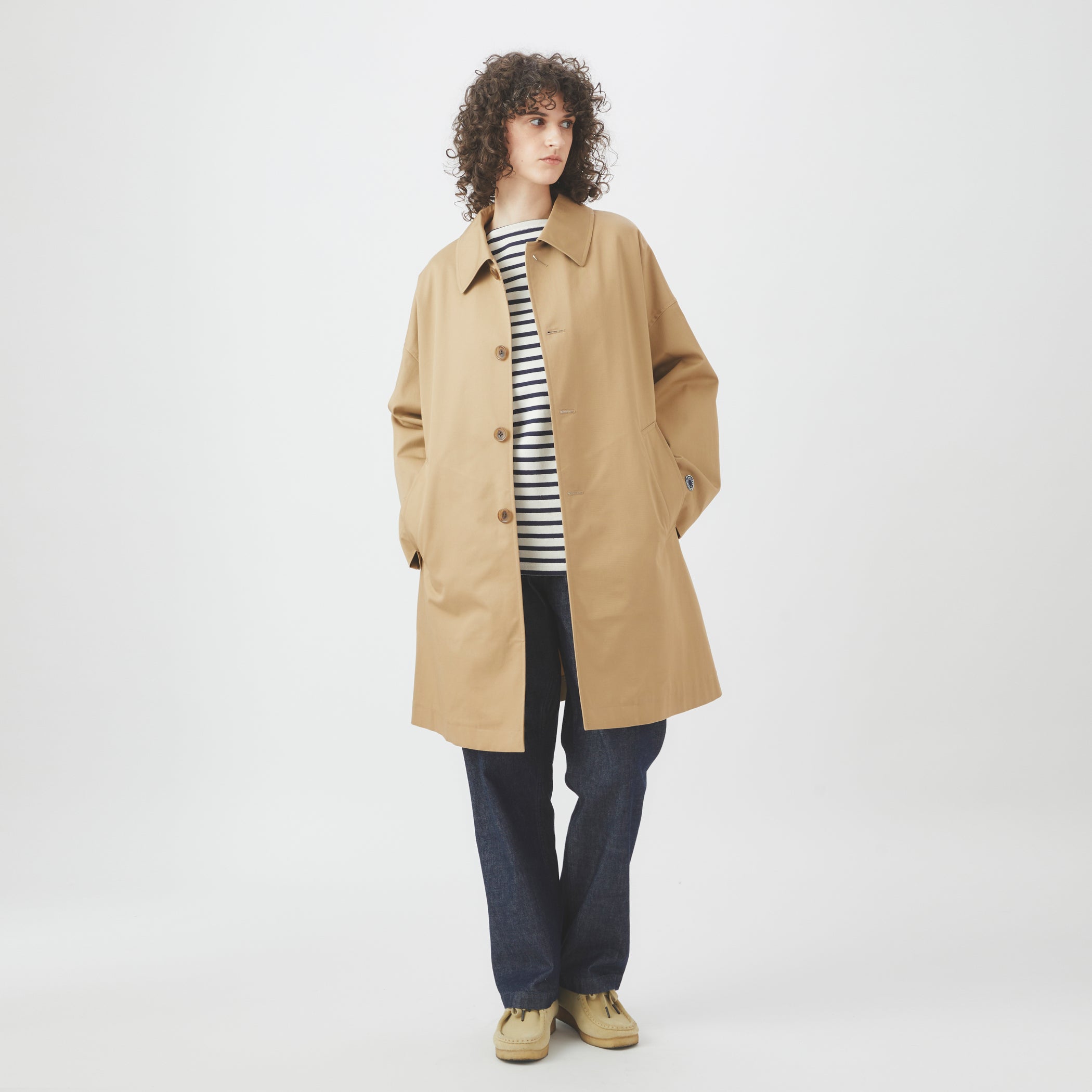 Women's Cotton Gabardine Bal Collar Coat