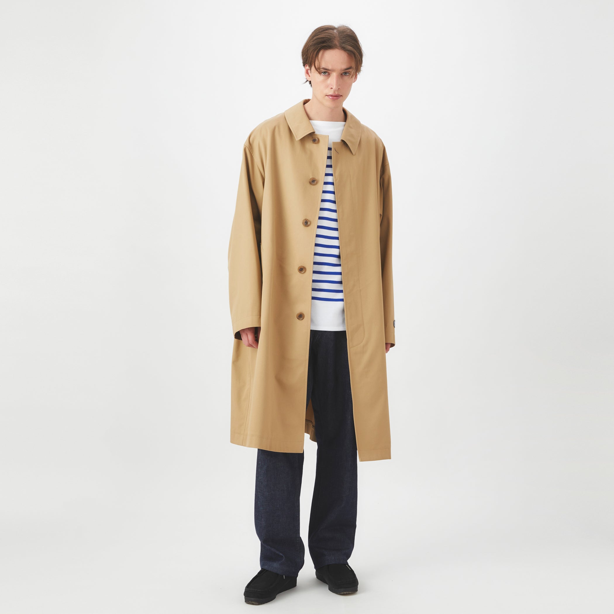 Men's Cotton Gabardine Bal Collar Coat