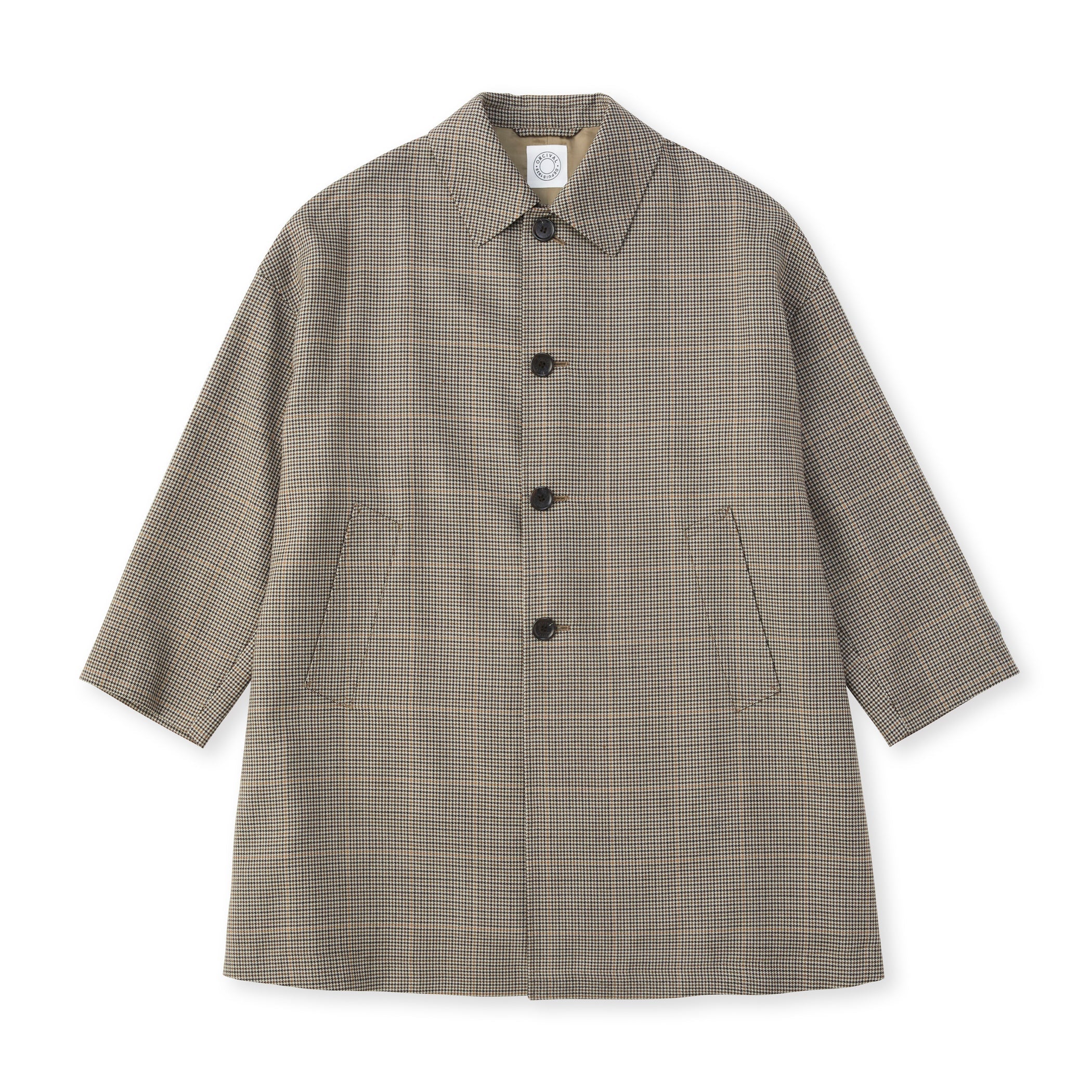 Women's Wool Check Bal Collar Coat