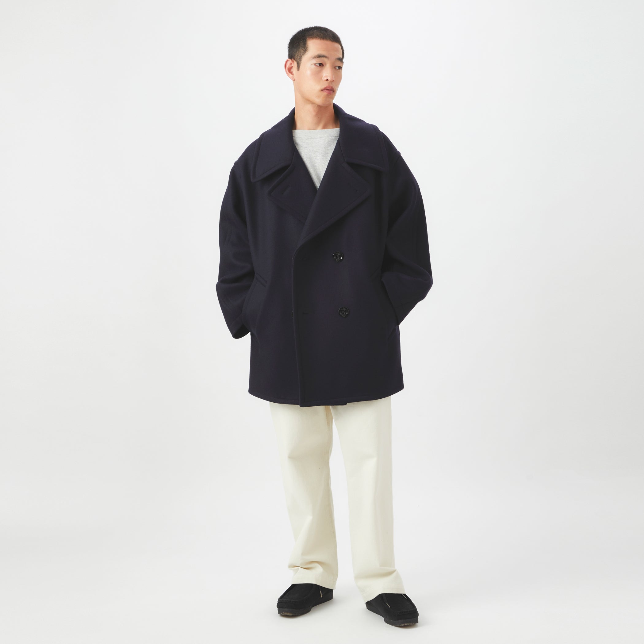 Men's Double Melton Pea Coat