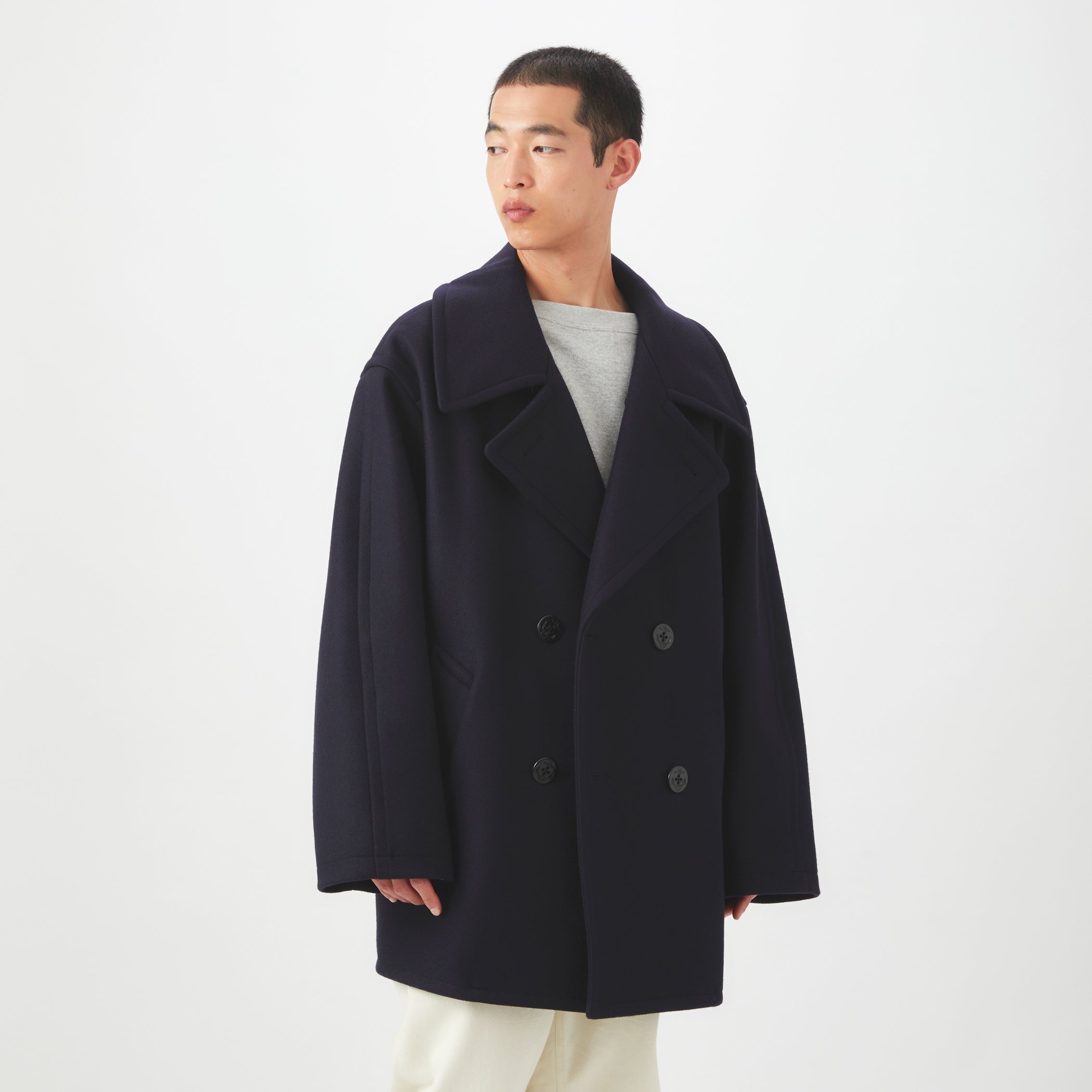 Men's Double Melton Pea Coat