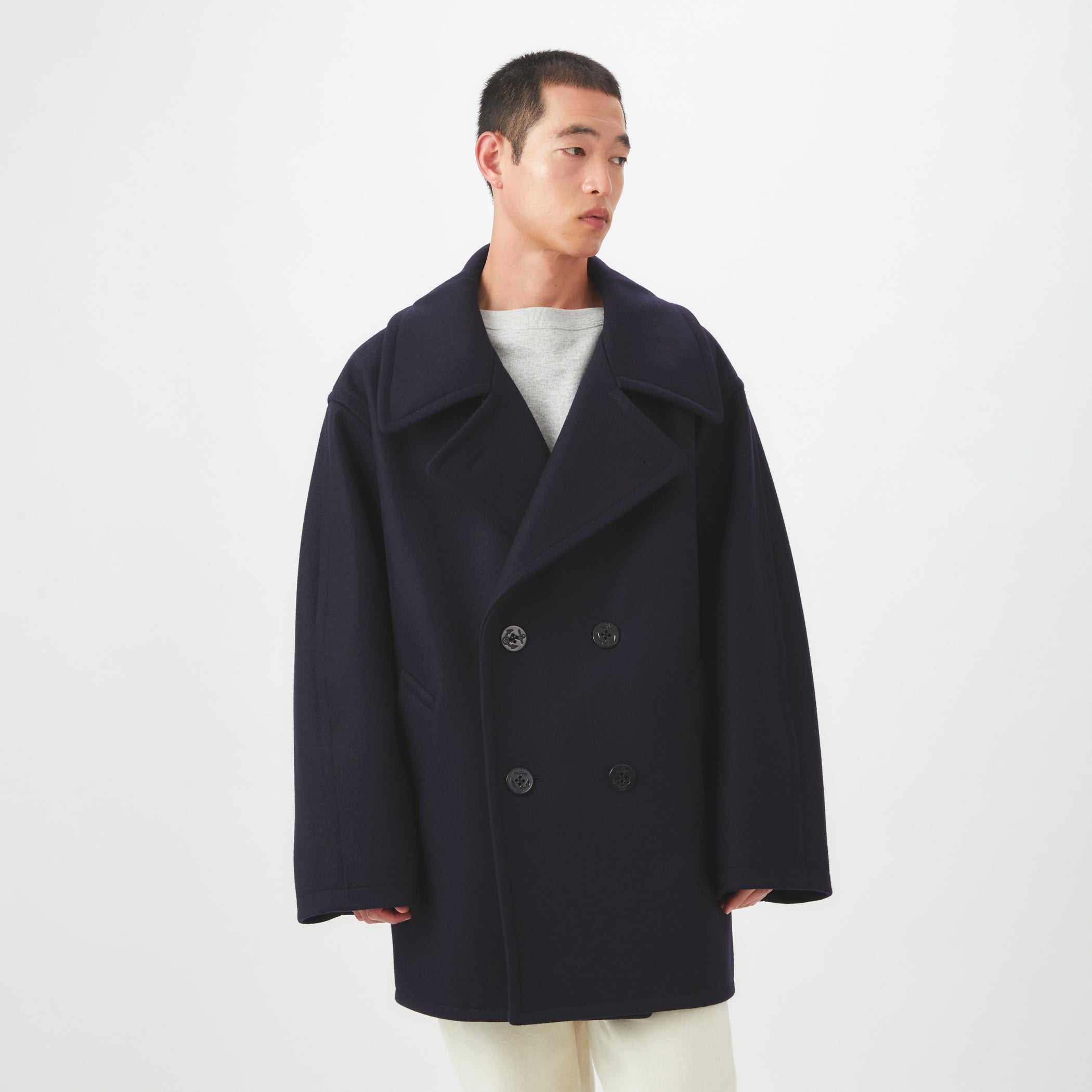 Men's Double Melton Pea Coat