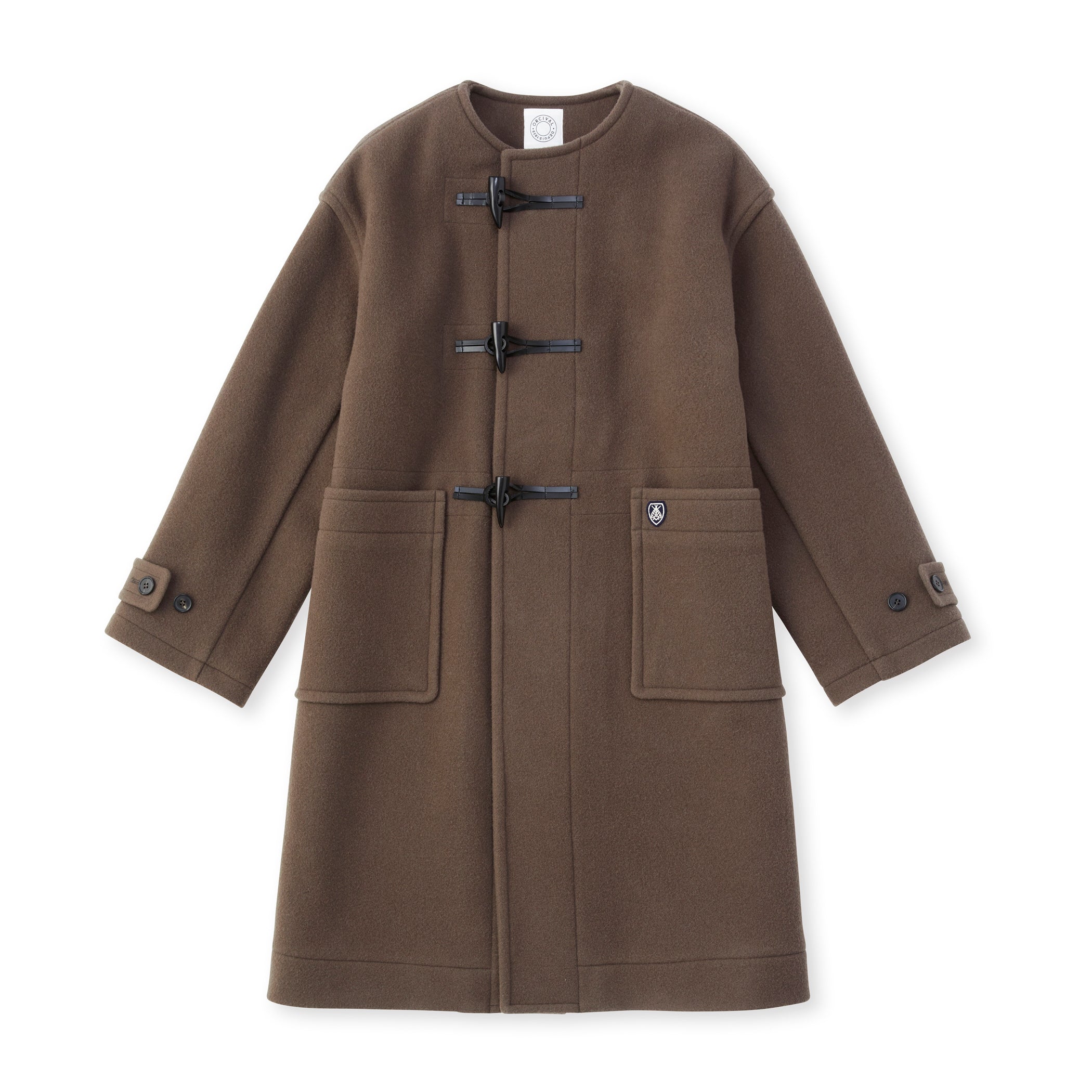 Women's Double Melton Collarless Duffle Coat