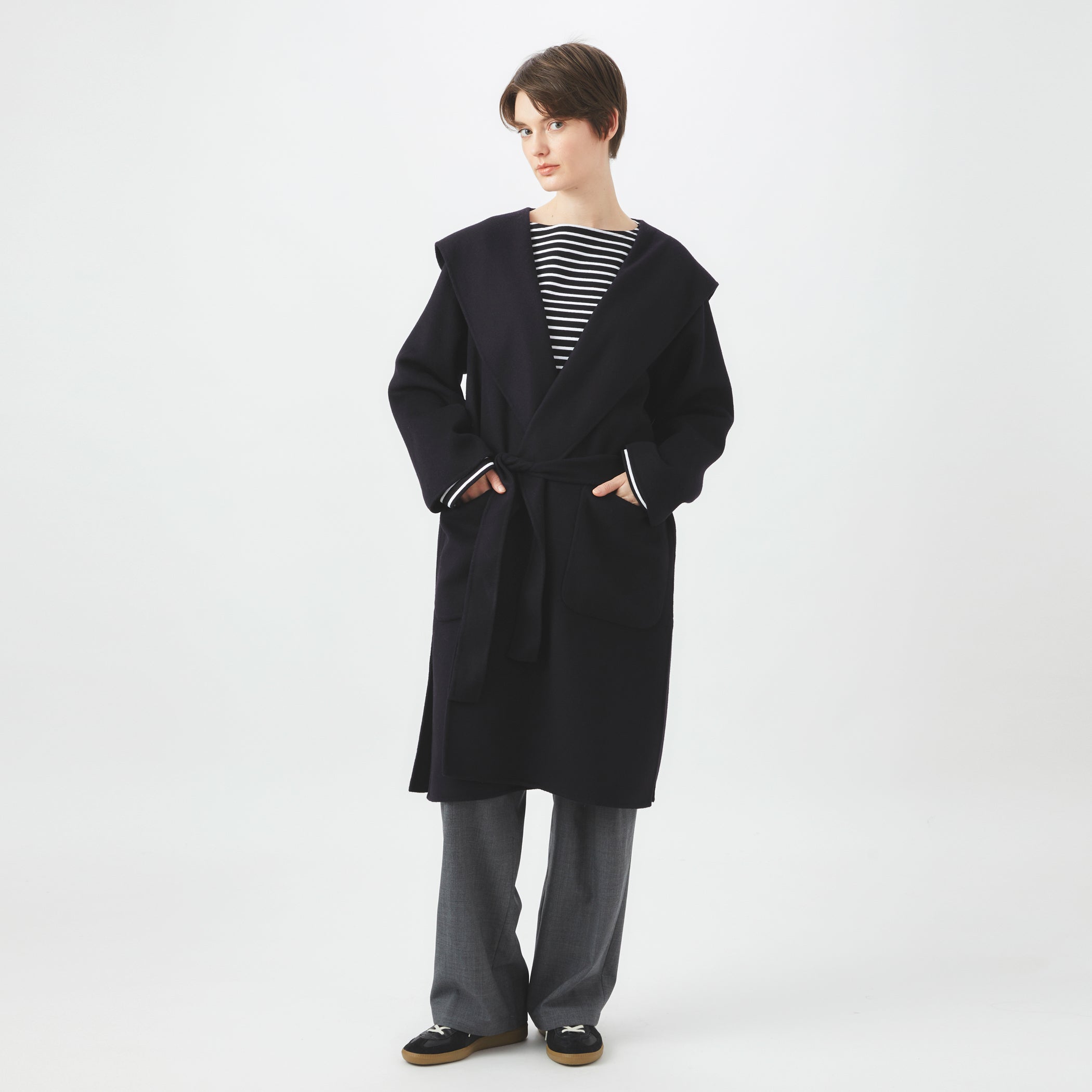 Women's Wool Beaver Hooded Long Coat