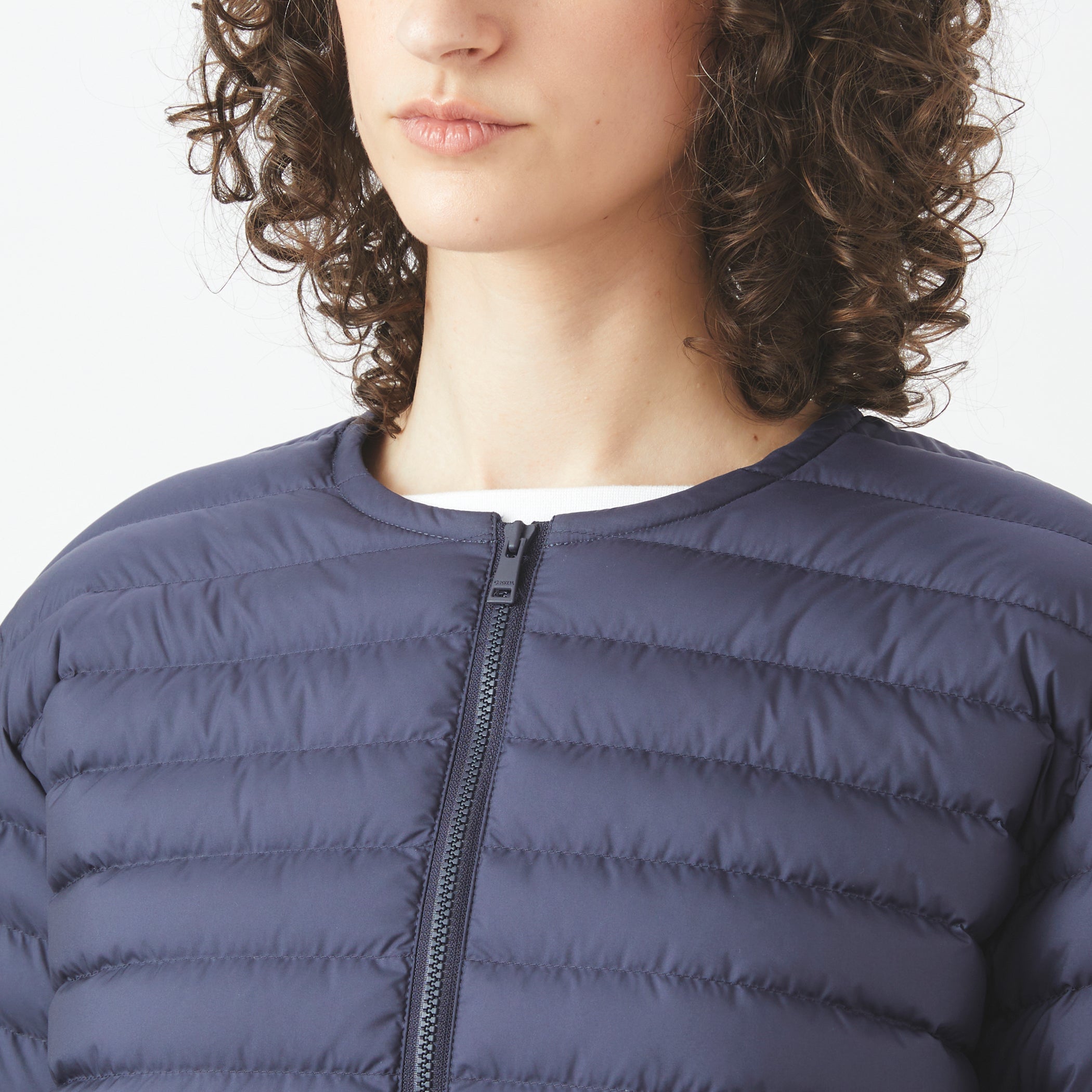 Women's Polyester Taffeta Round Neck Blouson