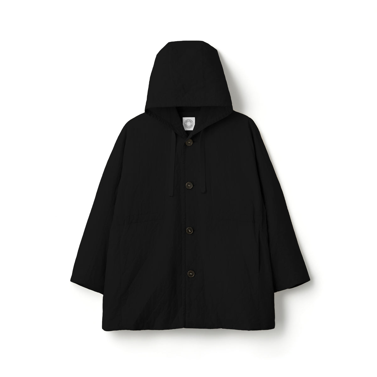 Women's Nylon Washer Gathered Waist Middle Length Coat