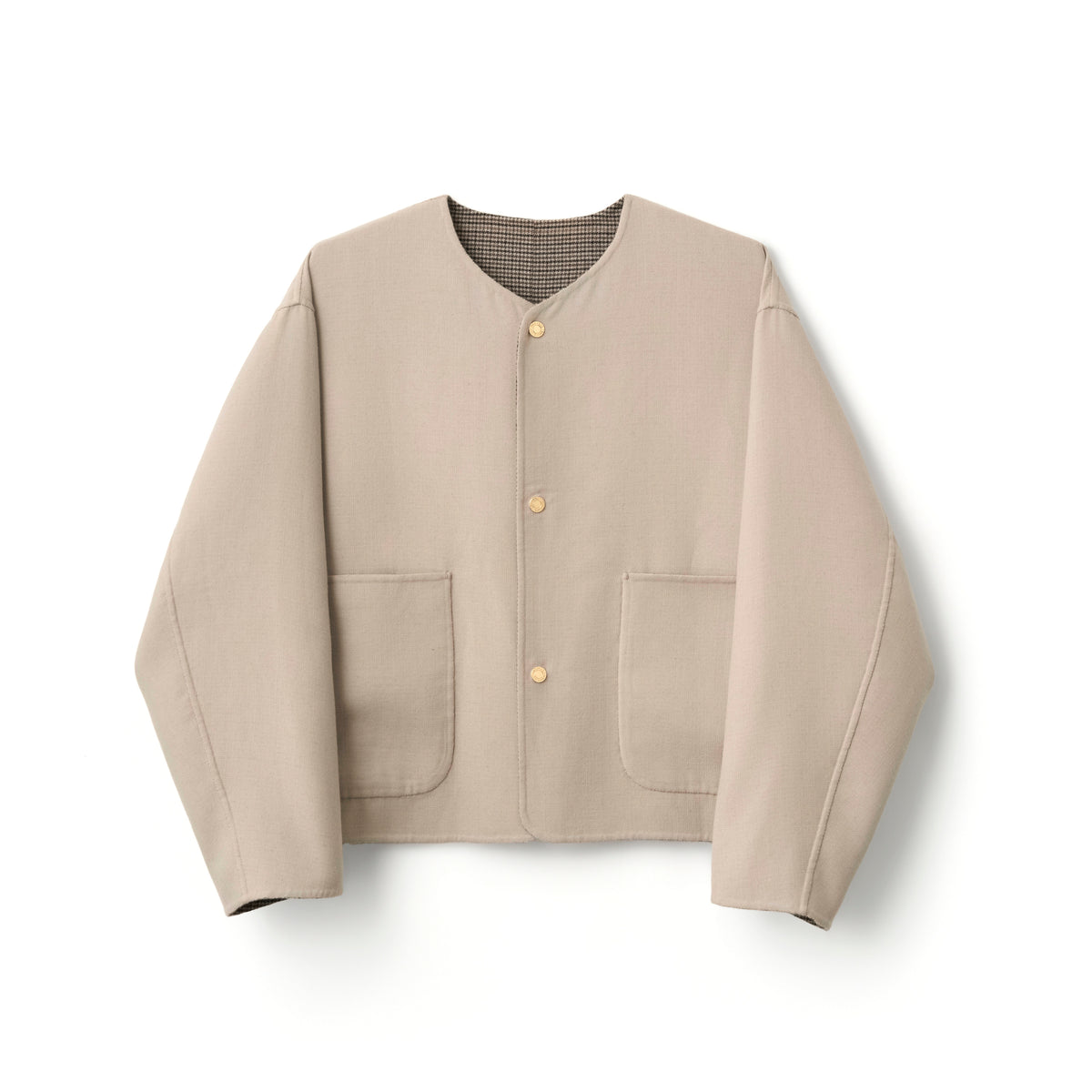 Women's Light River Wool No Colloar Short Coat
