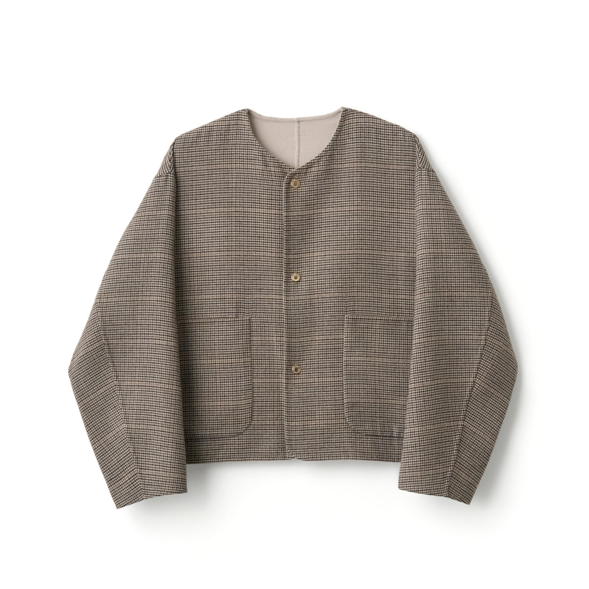 Women's Light River Wool No Colloar Short Coat