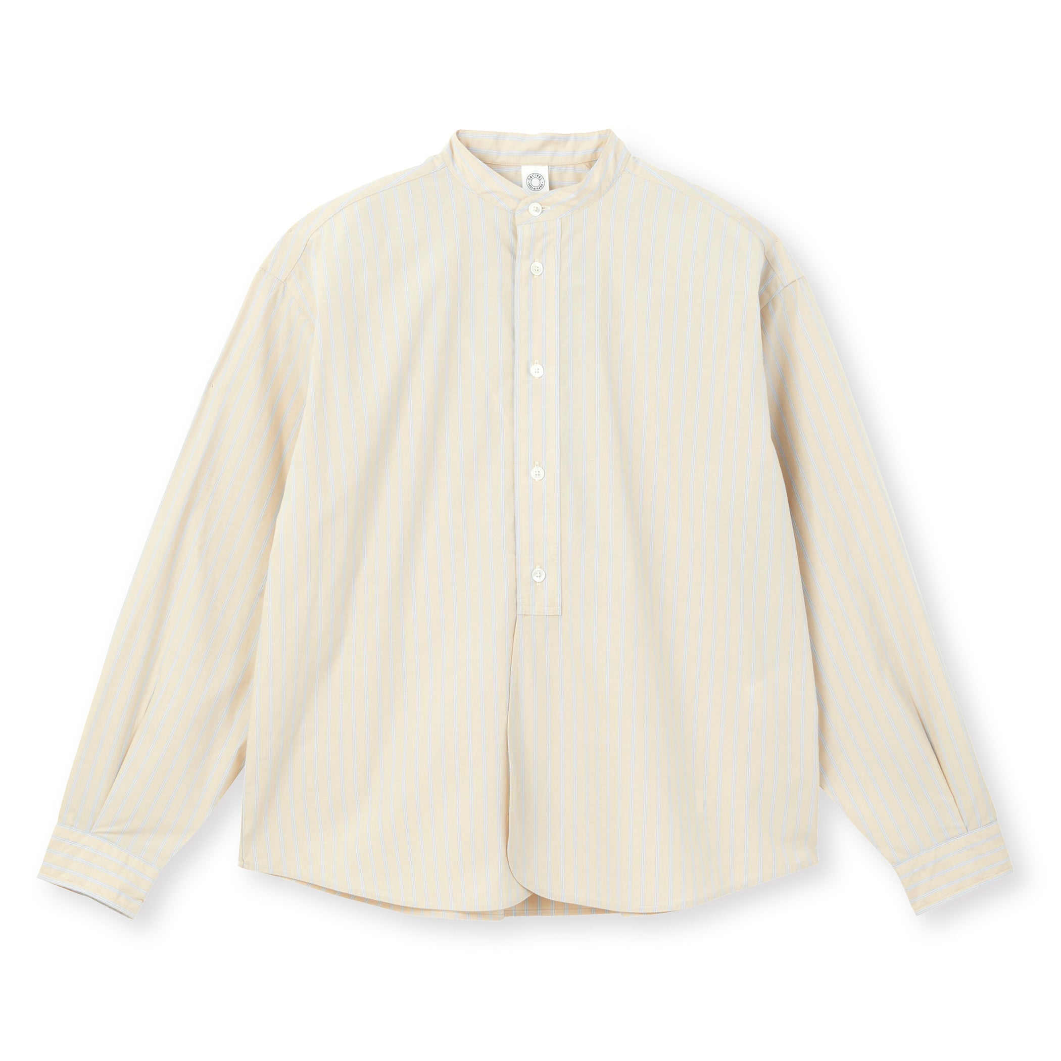 Typewriter Stripe Band Collar Shirt