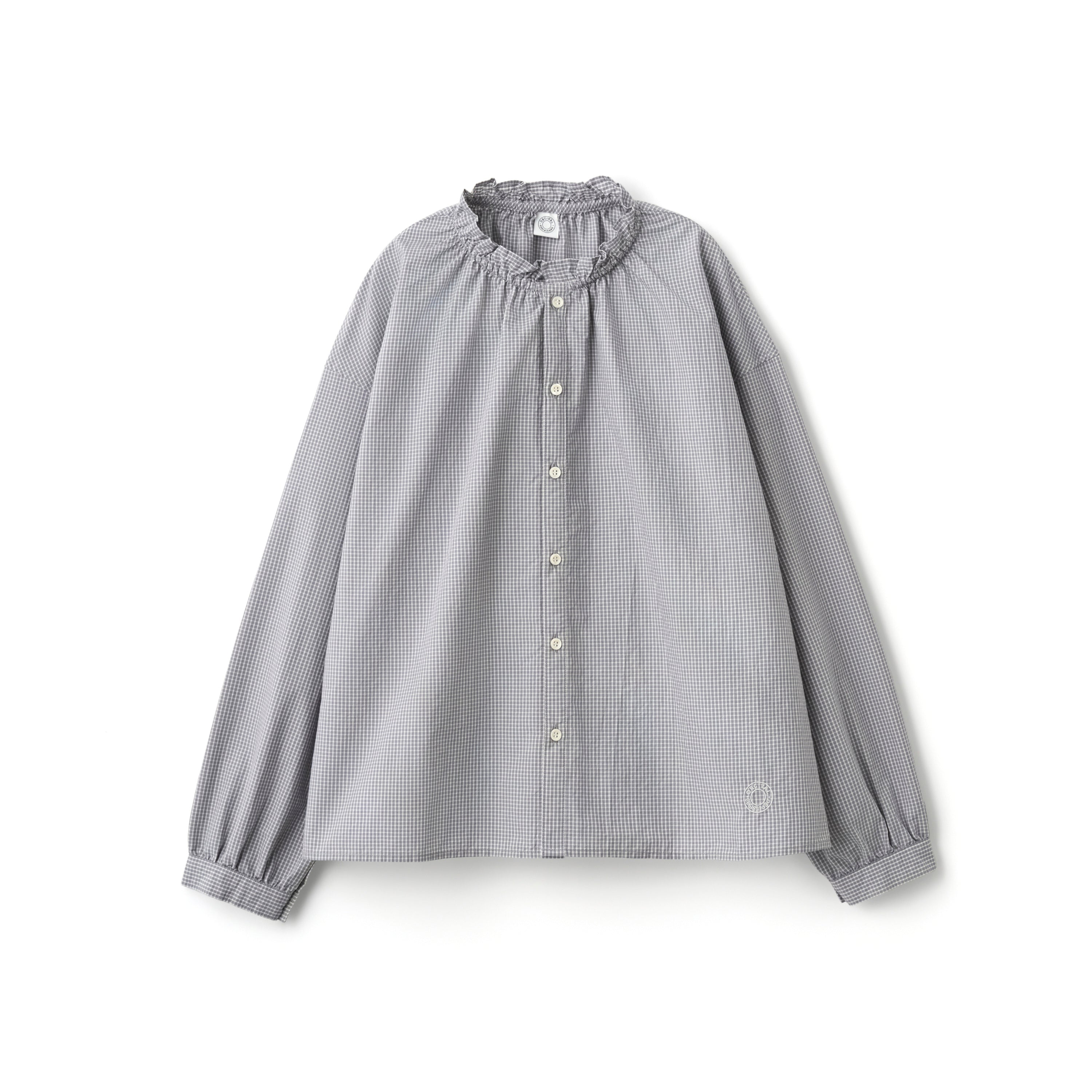 Women's Mini Check Washer Gatherd Shirt