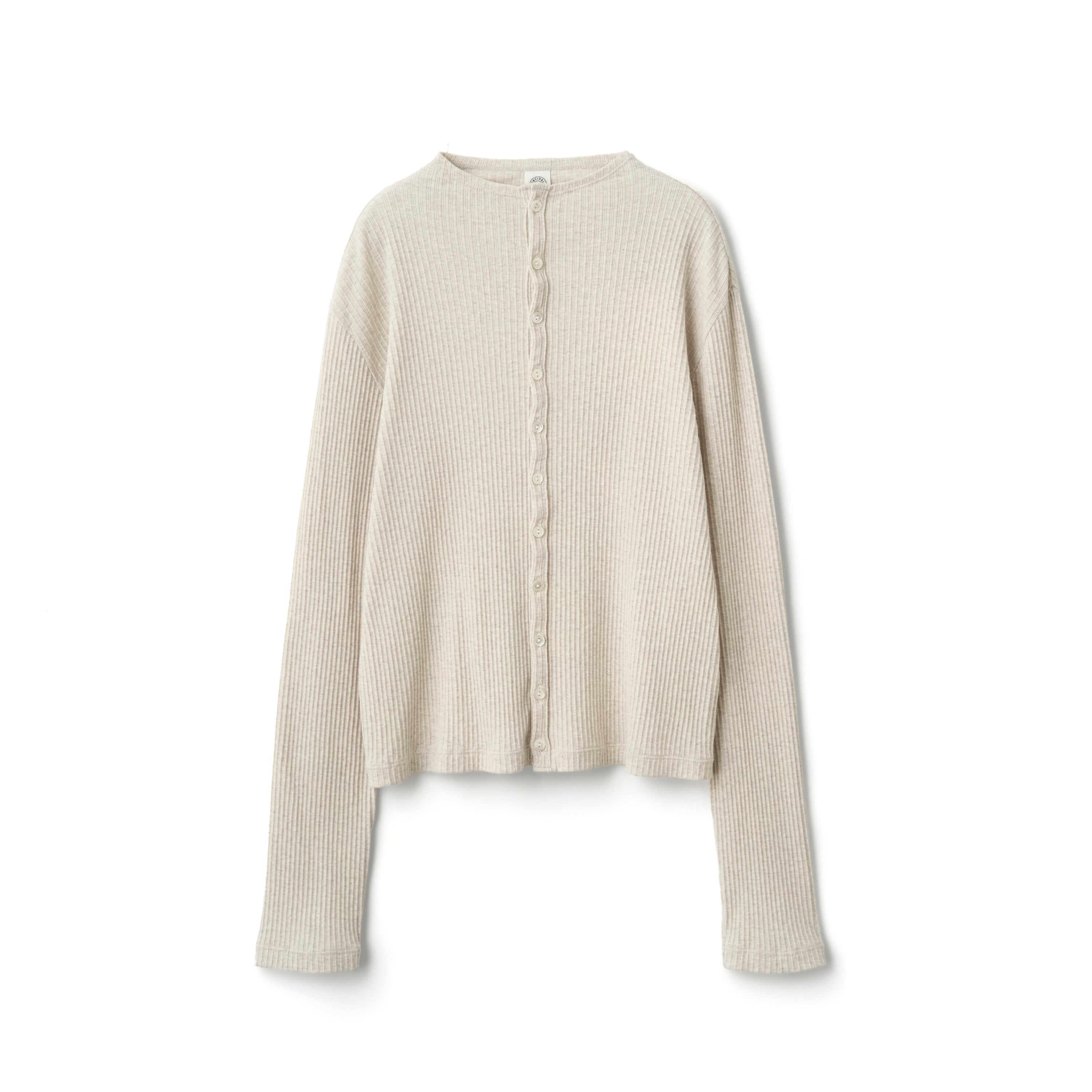 Women's Vintage Like Rib Mock Neck Cardigan