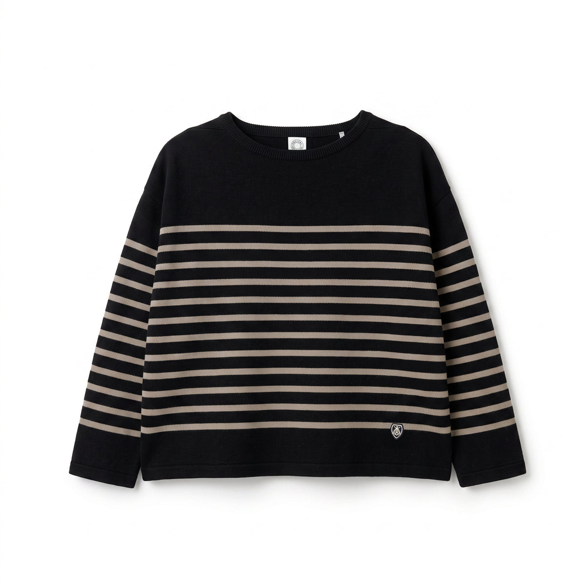 Women's Wool Planting Stripe Knit Boat Neck Pullover