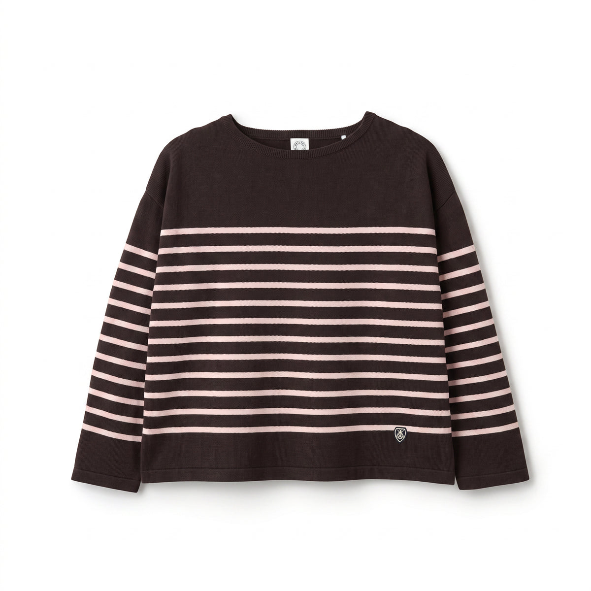 Women's Wool Planting Stripe Knit Boat Neck Pullover