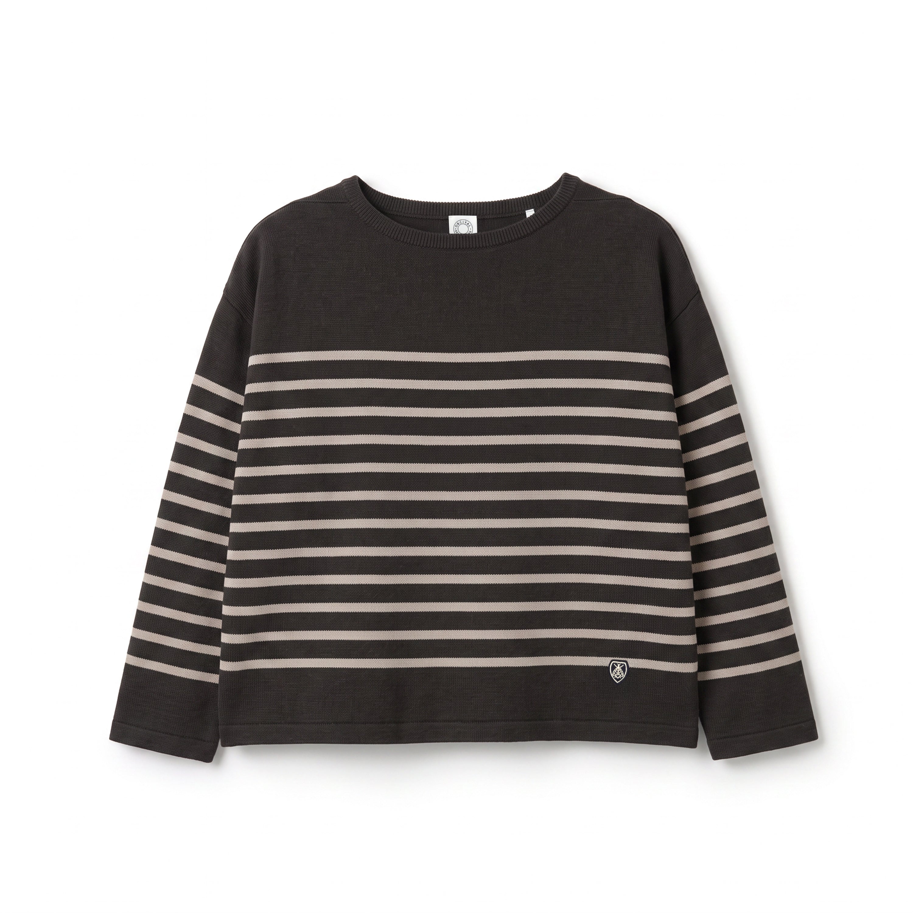 Women's Wool Planting Stripe Knit Boat Neck Pullover