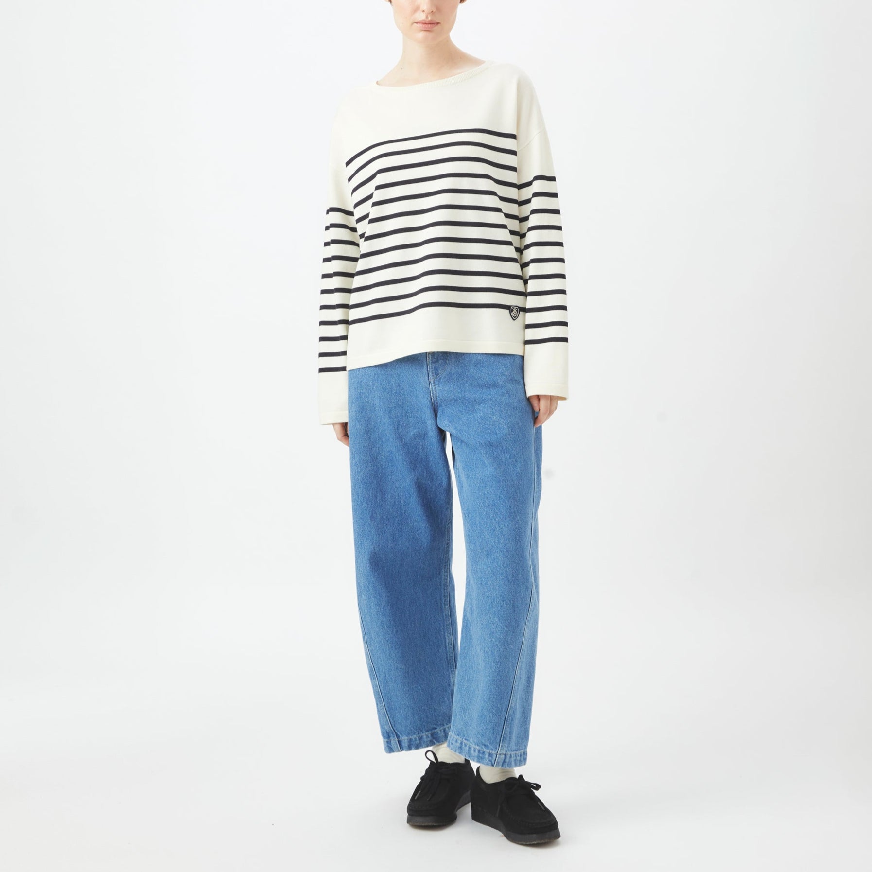 Women's Wool Plating Boat Neck Knit