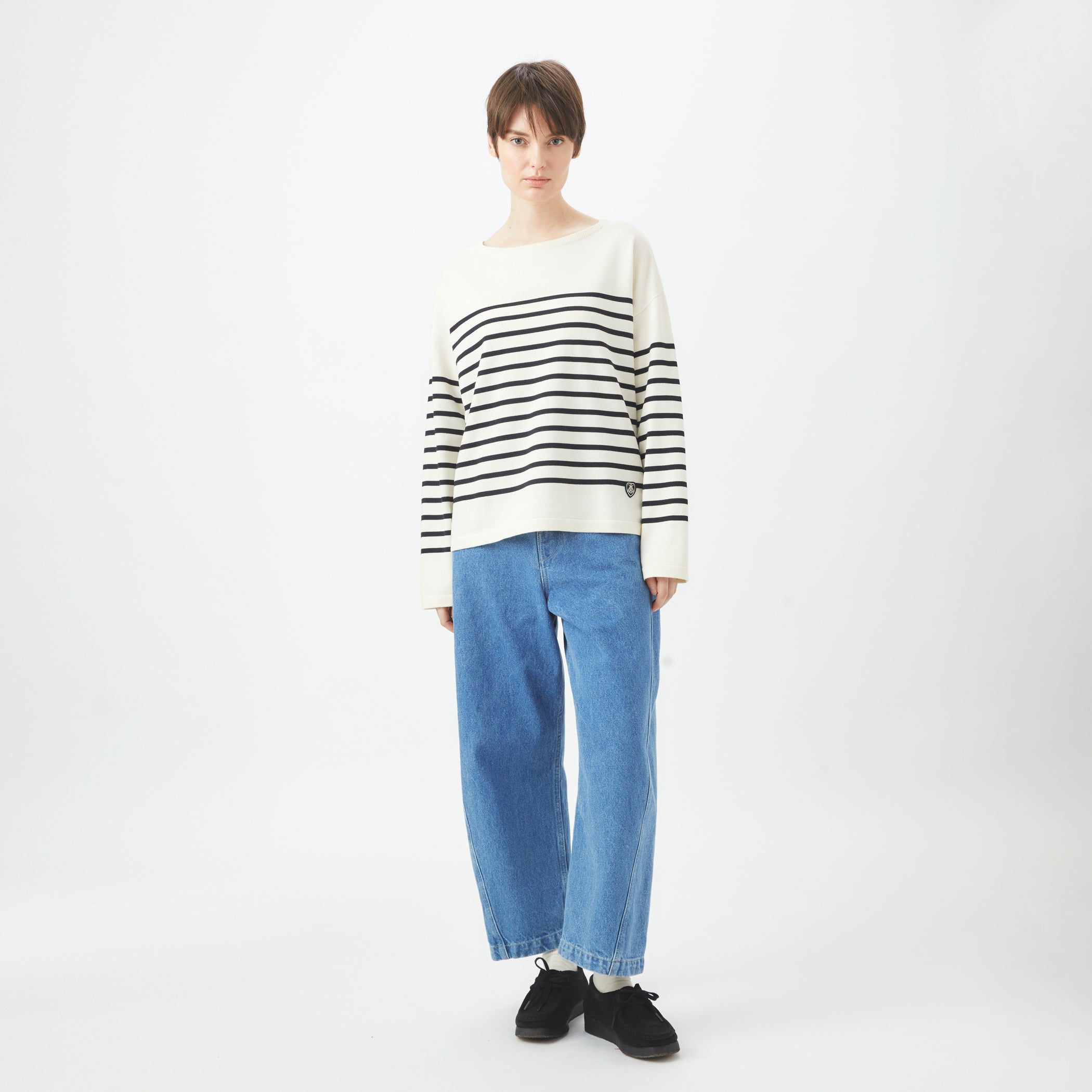 Women's Wool Plating Boat Neck Knit