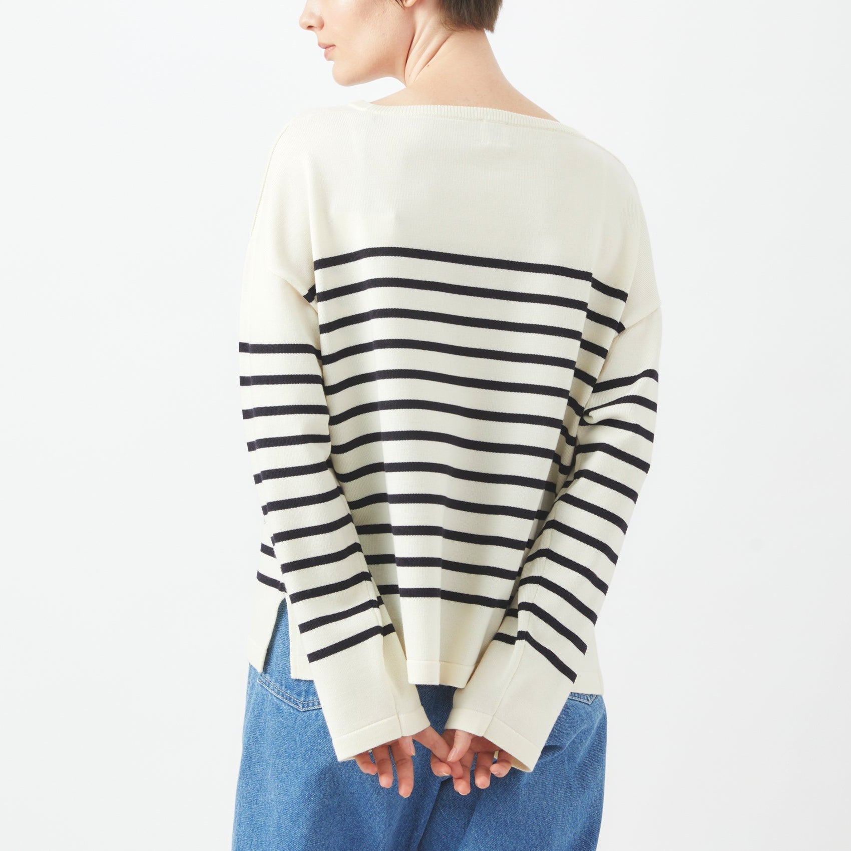 Women's Wool Plating Boat Neck Knit