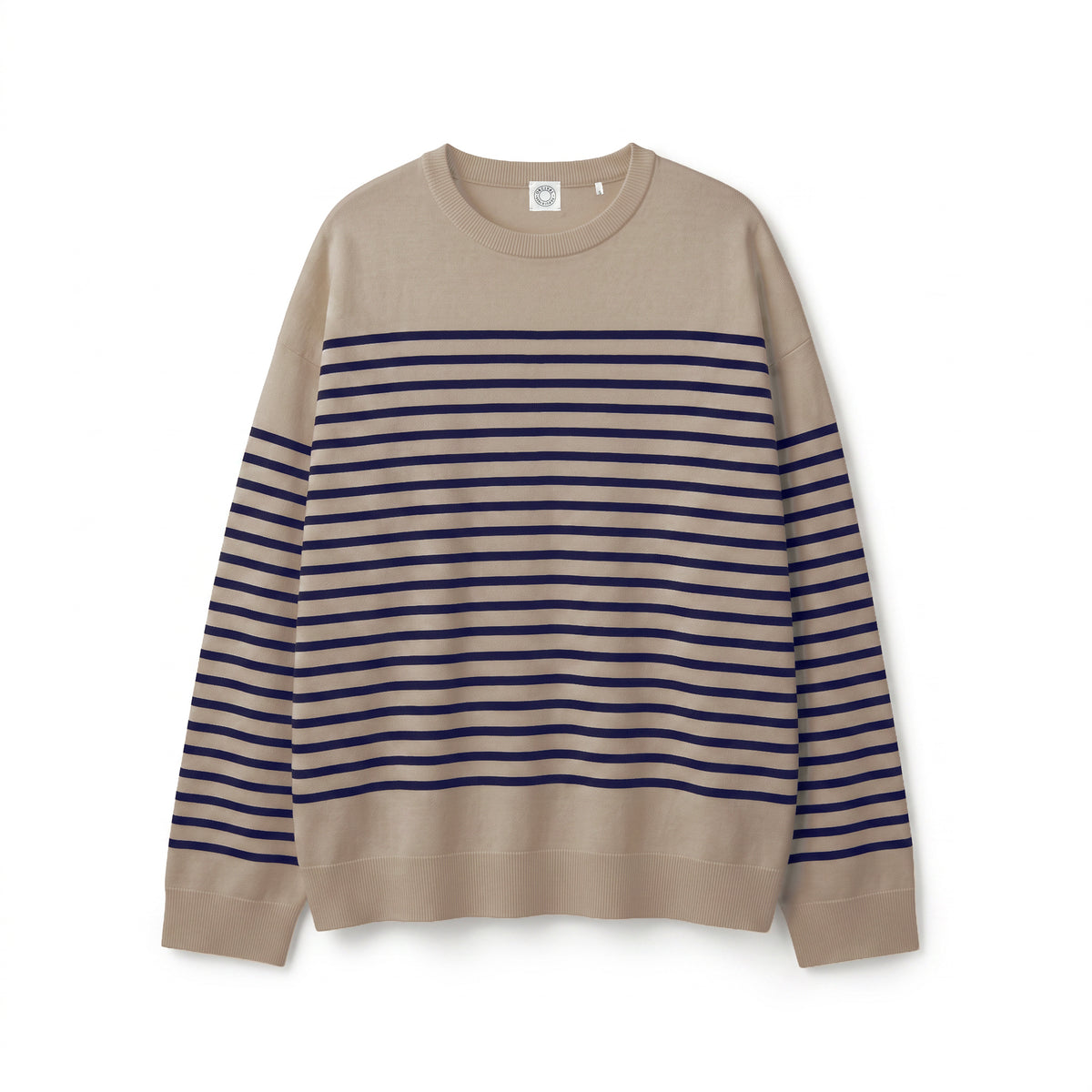 Men's Wool Planting Stripe Knit Crew Neck Pullover