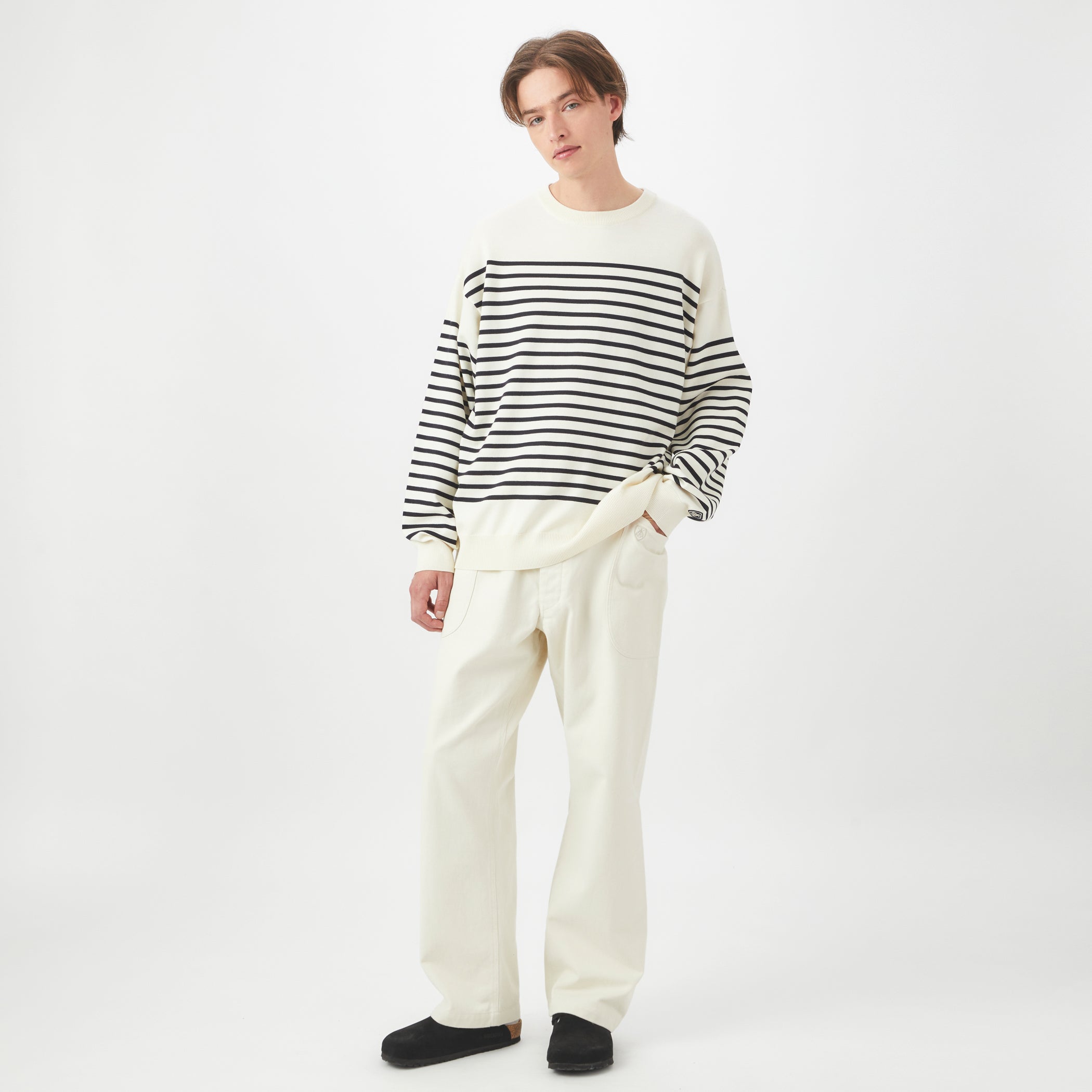 Men's Wool Plating Crew Neck Knit