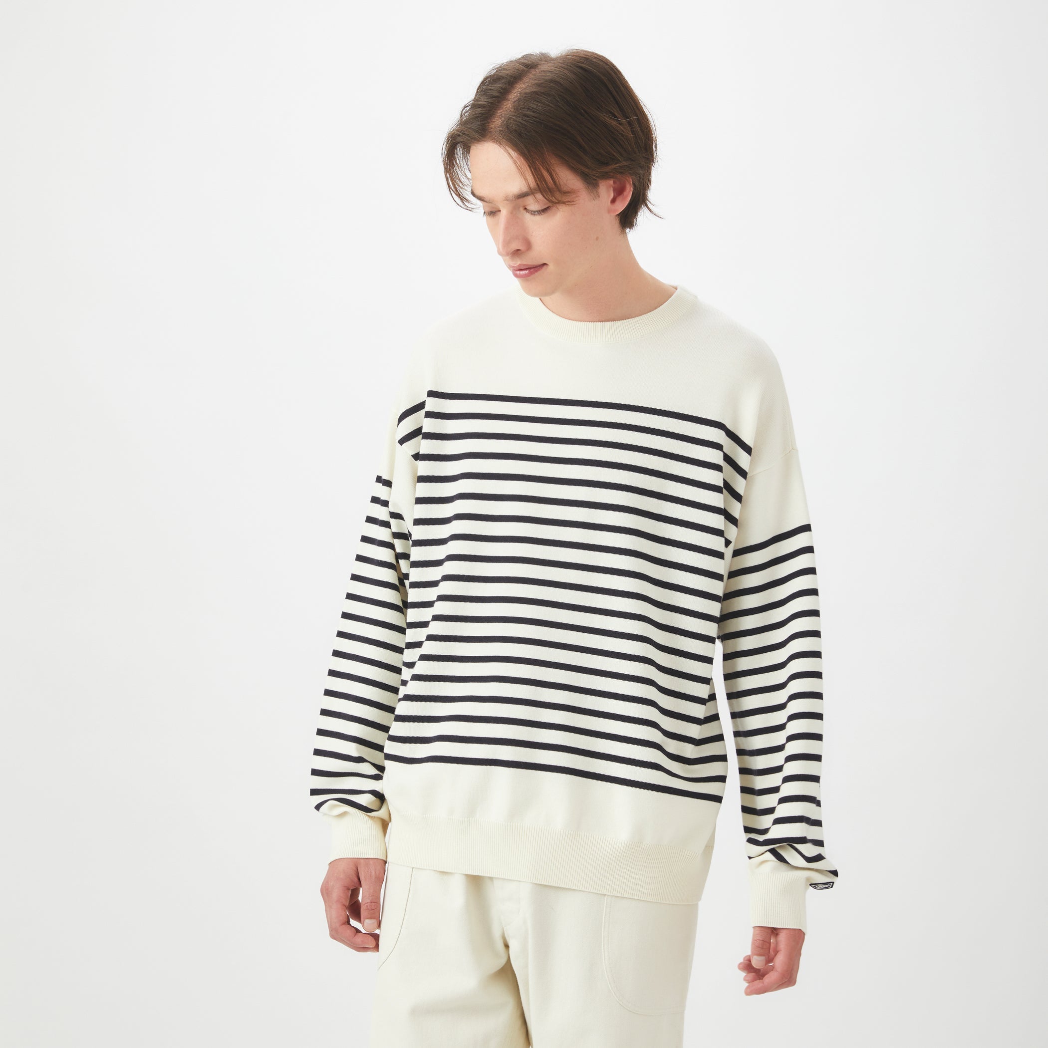 Men's Wool Plating Crew Neck Knit