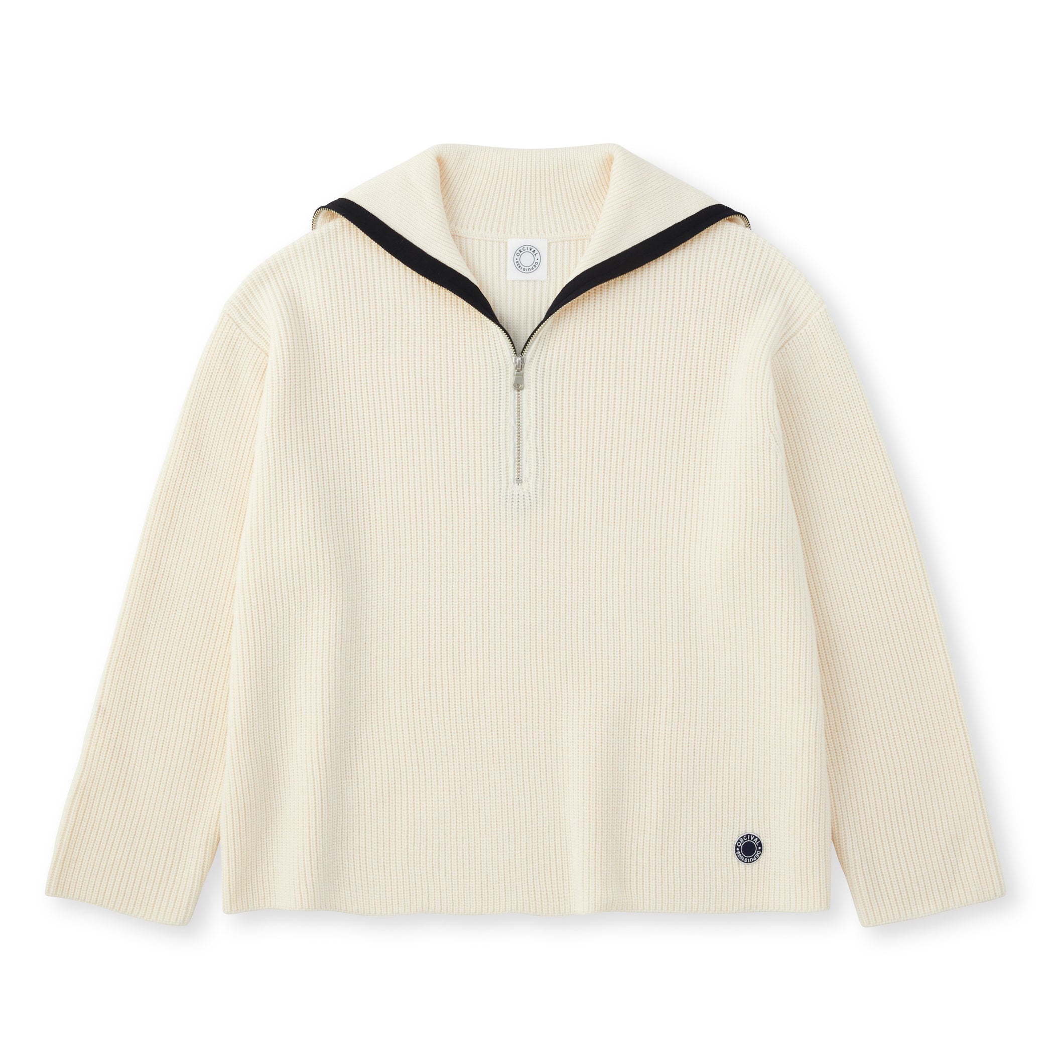 Women's Sailor Collar Half Zip Knit