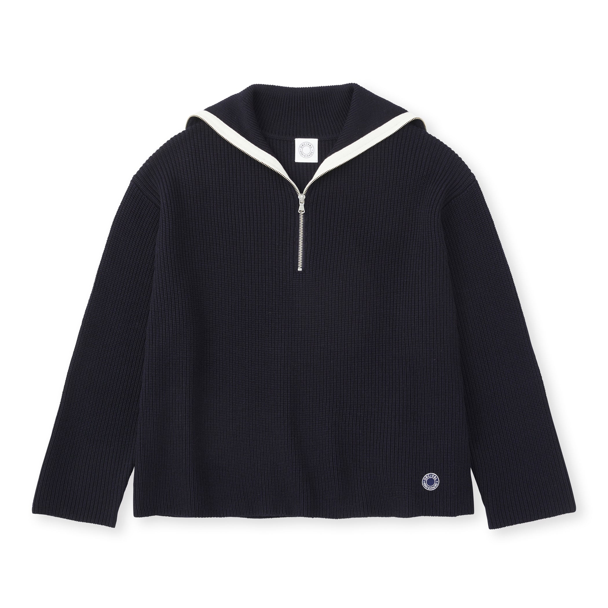 Women's Sailor Collar Half Zip Knit